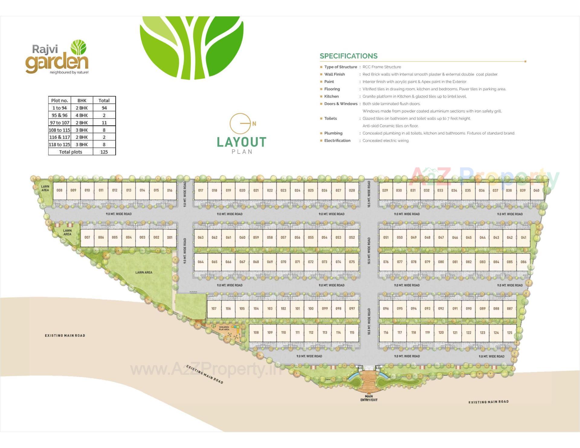 Layout of real estate project Rajvi Garden located at Galpadar, Kutch, Gujarat