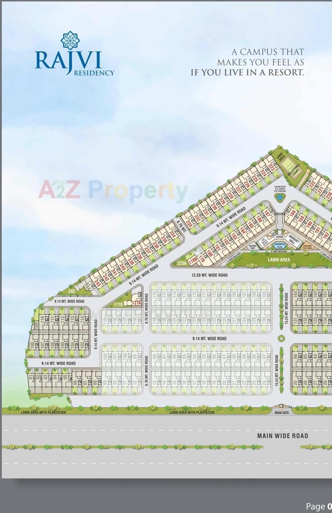 Layout of real estate project Rajvi Residency located at Varsamedi, Kutch, Gujarat