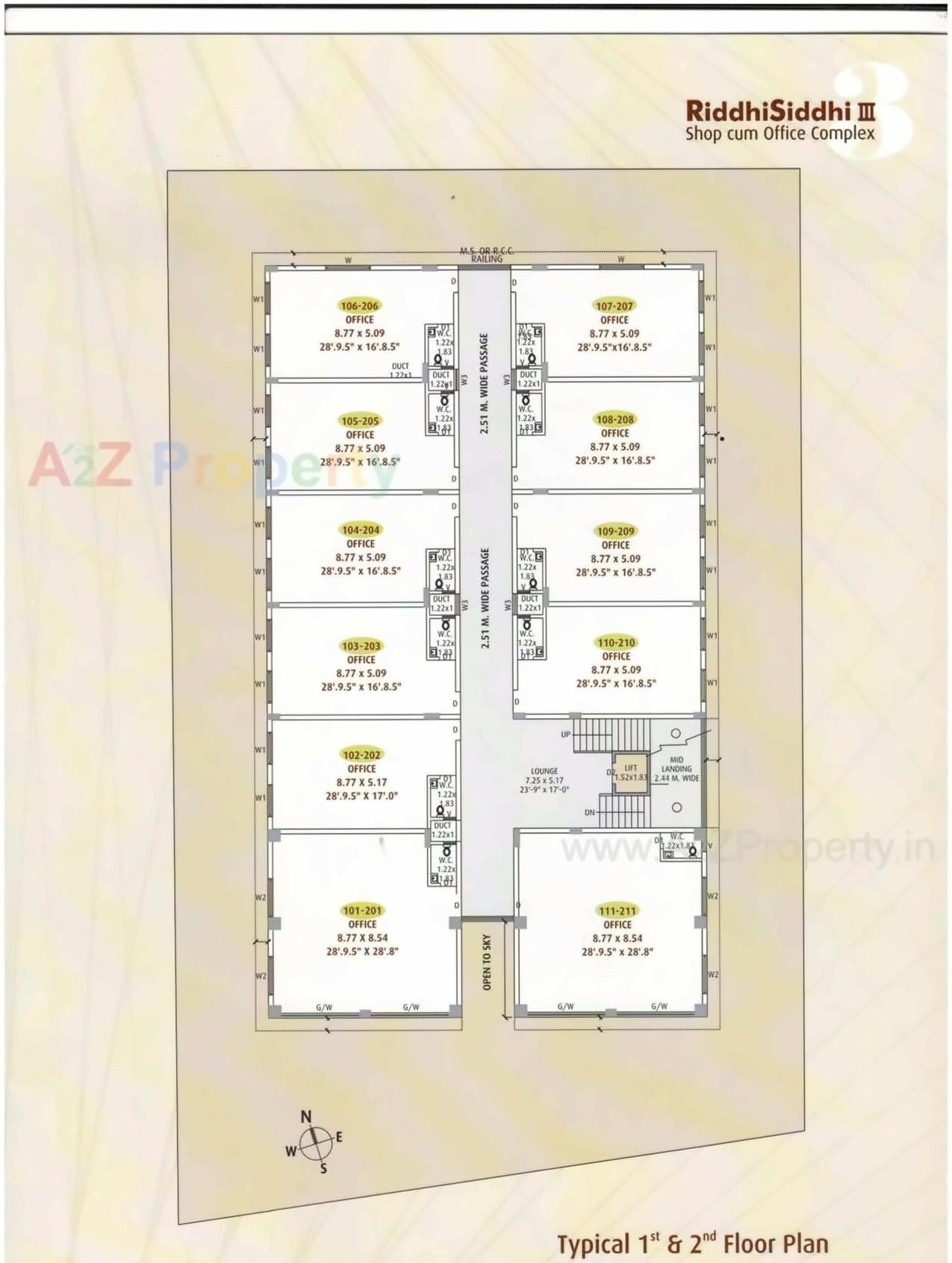 Layout of real estate project Riddhi Siddhi Arcade located at Gandhidham, Kutch, Gujarat