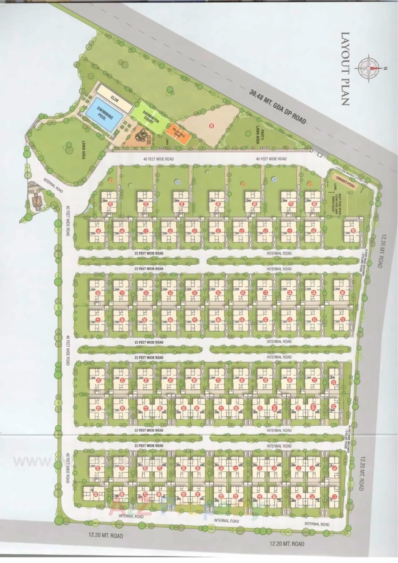 Layout of real estate project Riviera Elegance Bungalows located at Varsamedi, Kutch, Gujarat