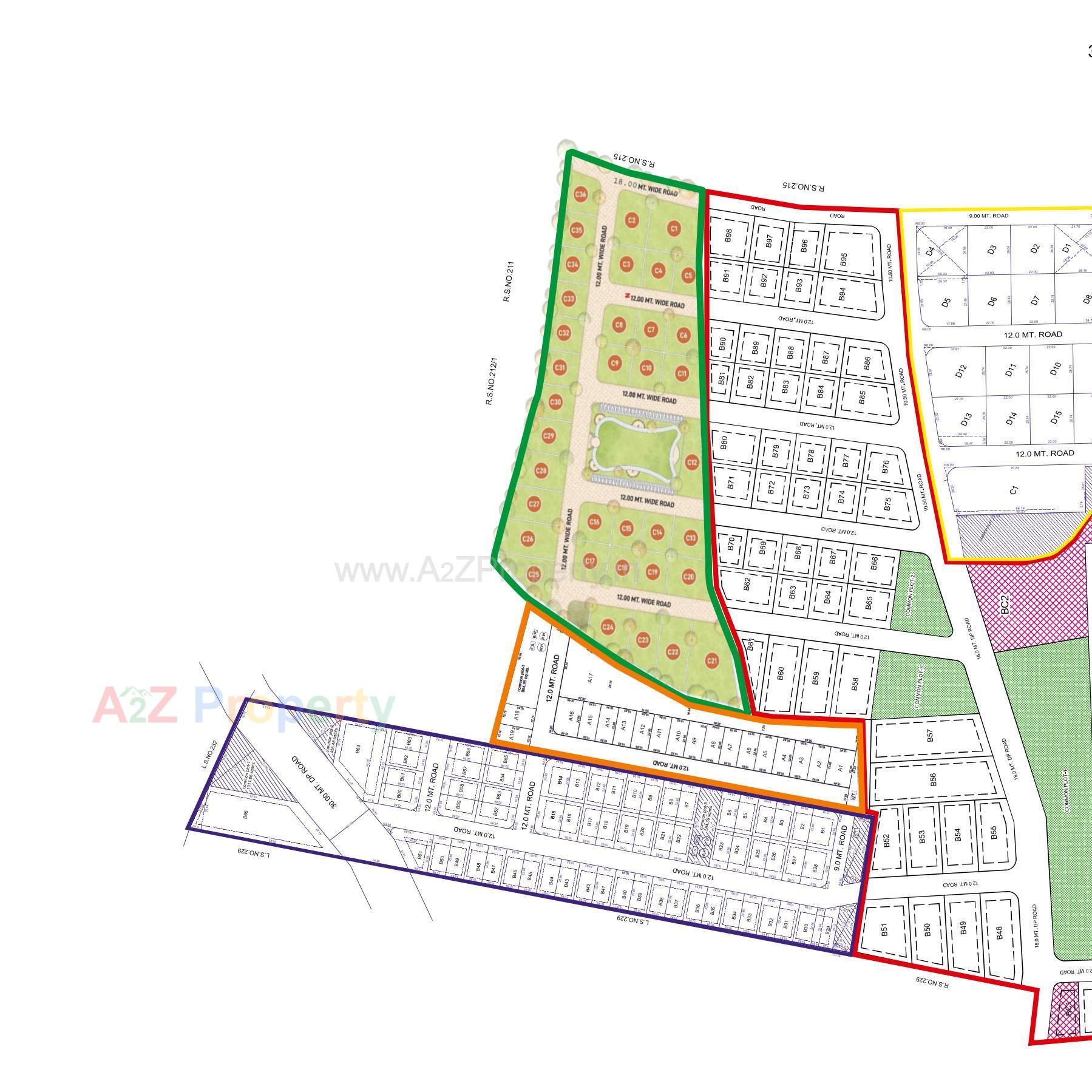 Layout of real estate project Royal Orchard Pahse located at Shinai, Kutch, Gujarat