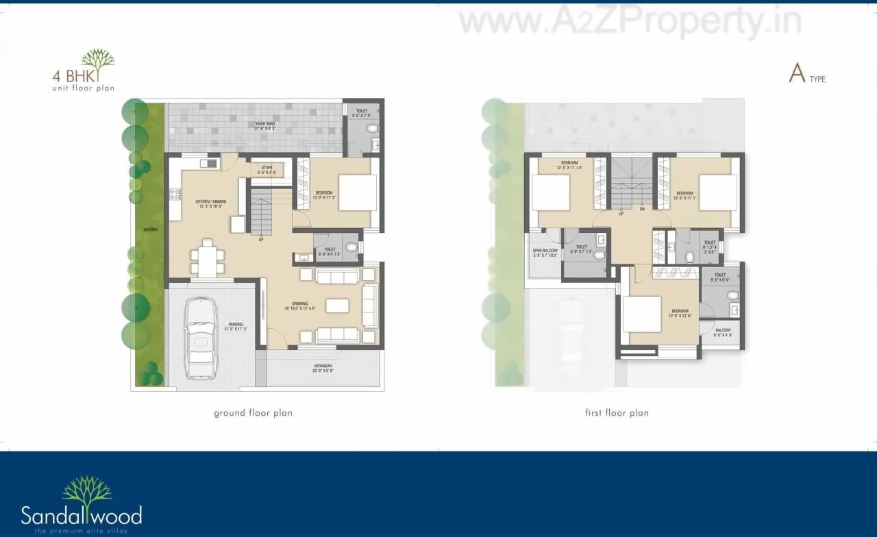 Layout of real estate project Sandalwood Villa located at Mirzapar, Kutch, Gujarat