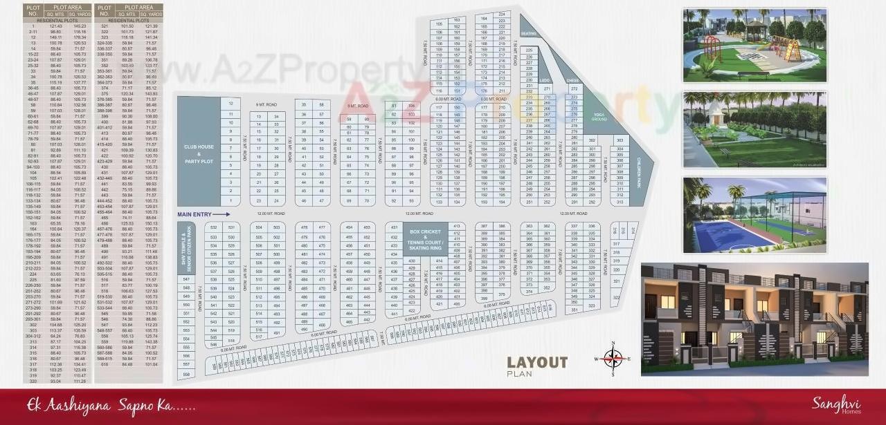 Layout of real estate project Sanghvi Homes located at Anjar, Kutch, Gujarat