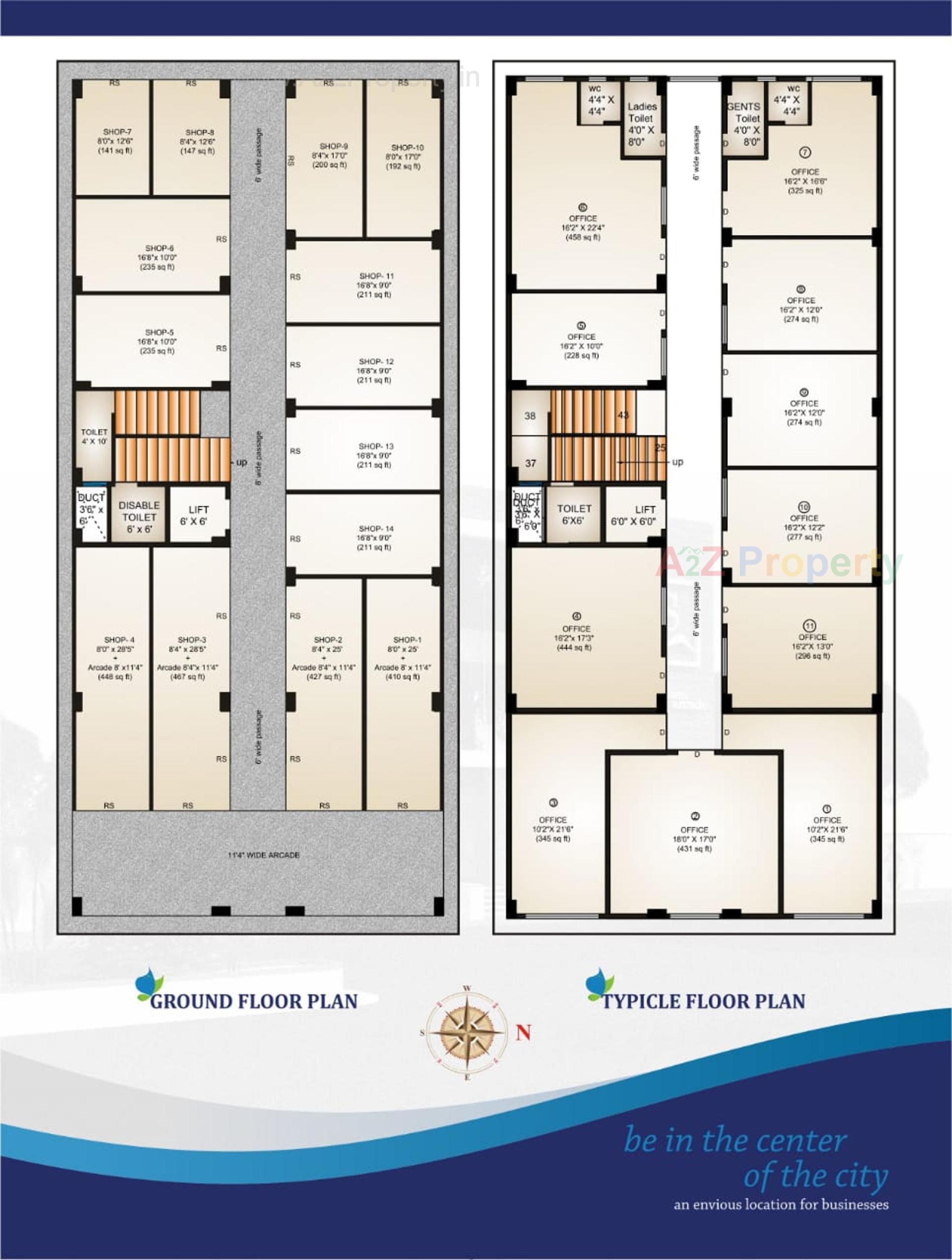 Layout of real estate project Shubham Arcade located at Gandhidham, Kutch, Gujarat