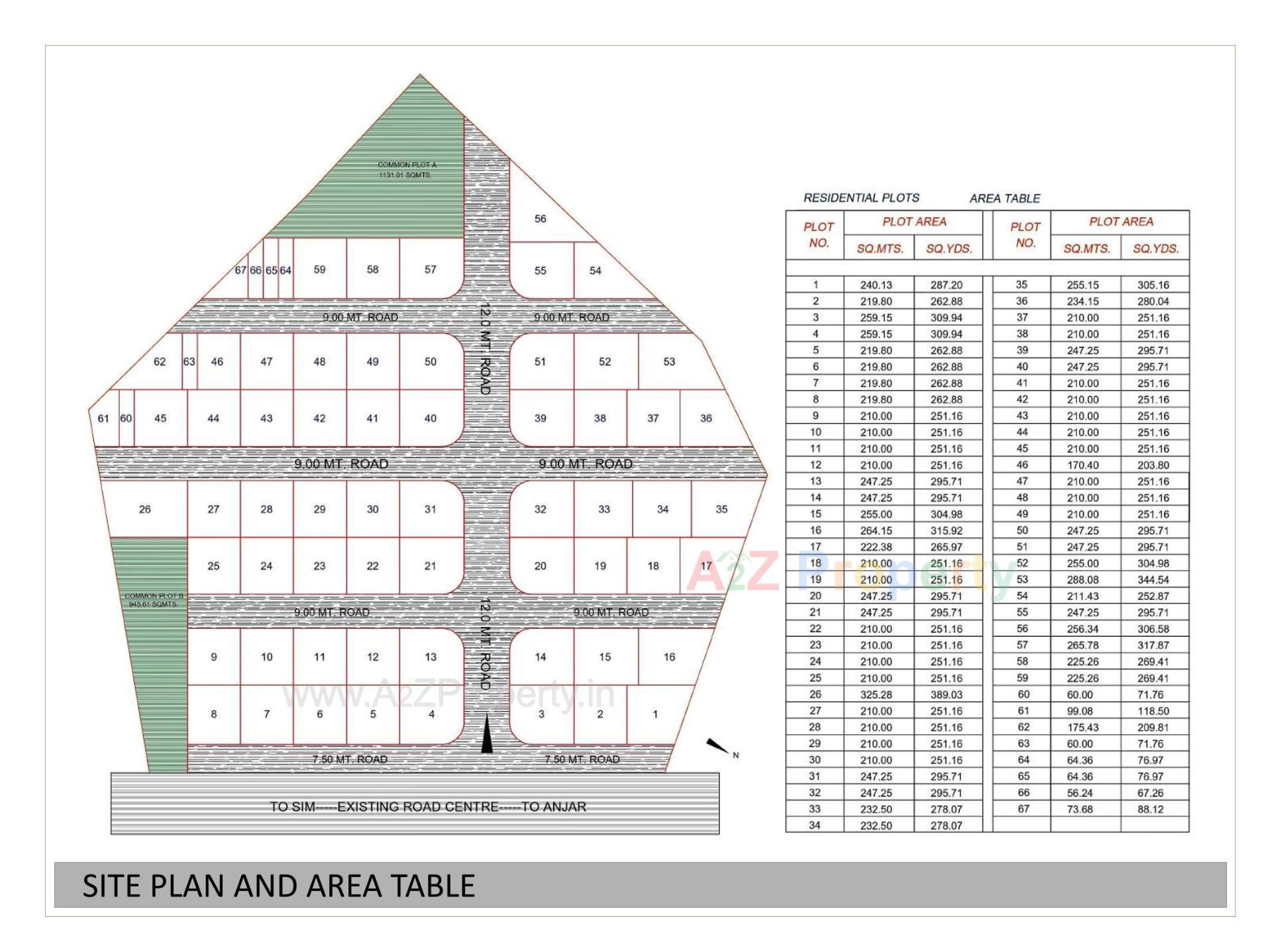 Layout of real estate project Trivak City Square located at Anjar, Kutch, Gujarat