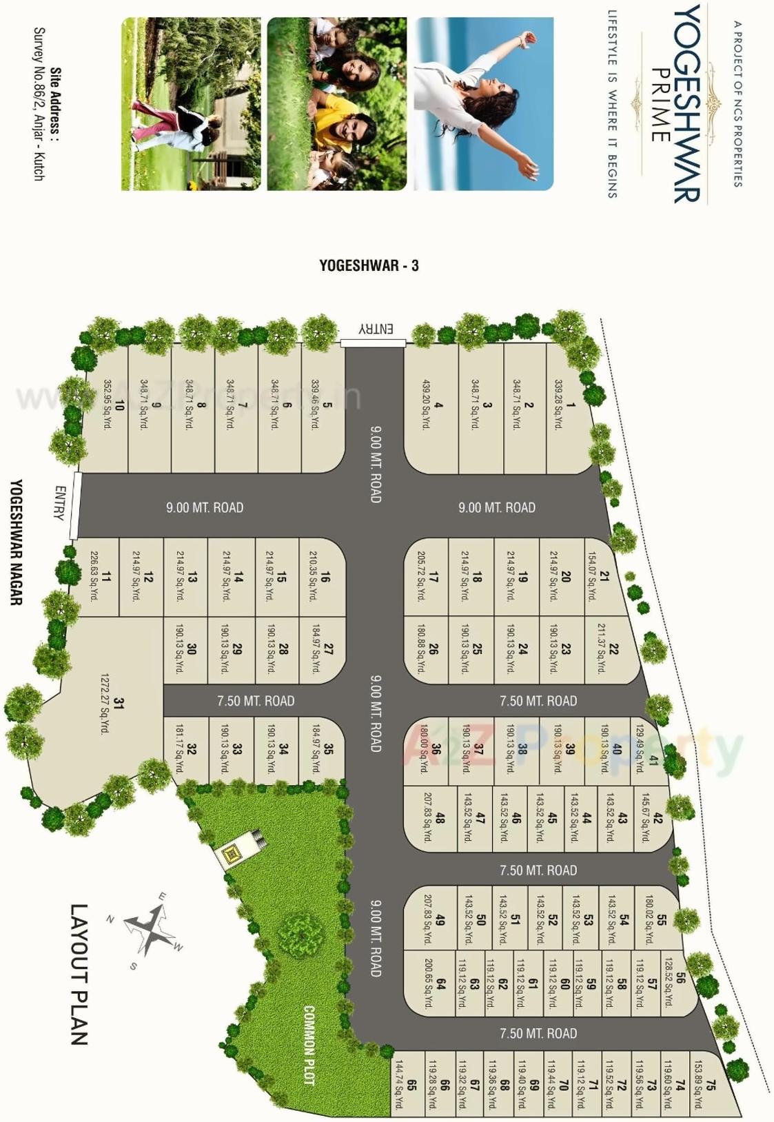 Layout of real estate project Yogeshwar Prime located at Anjar, Kutch, Gujarat
