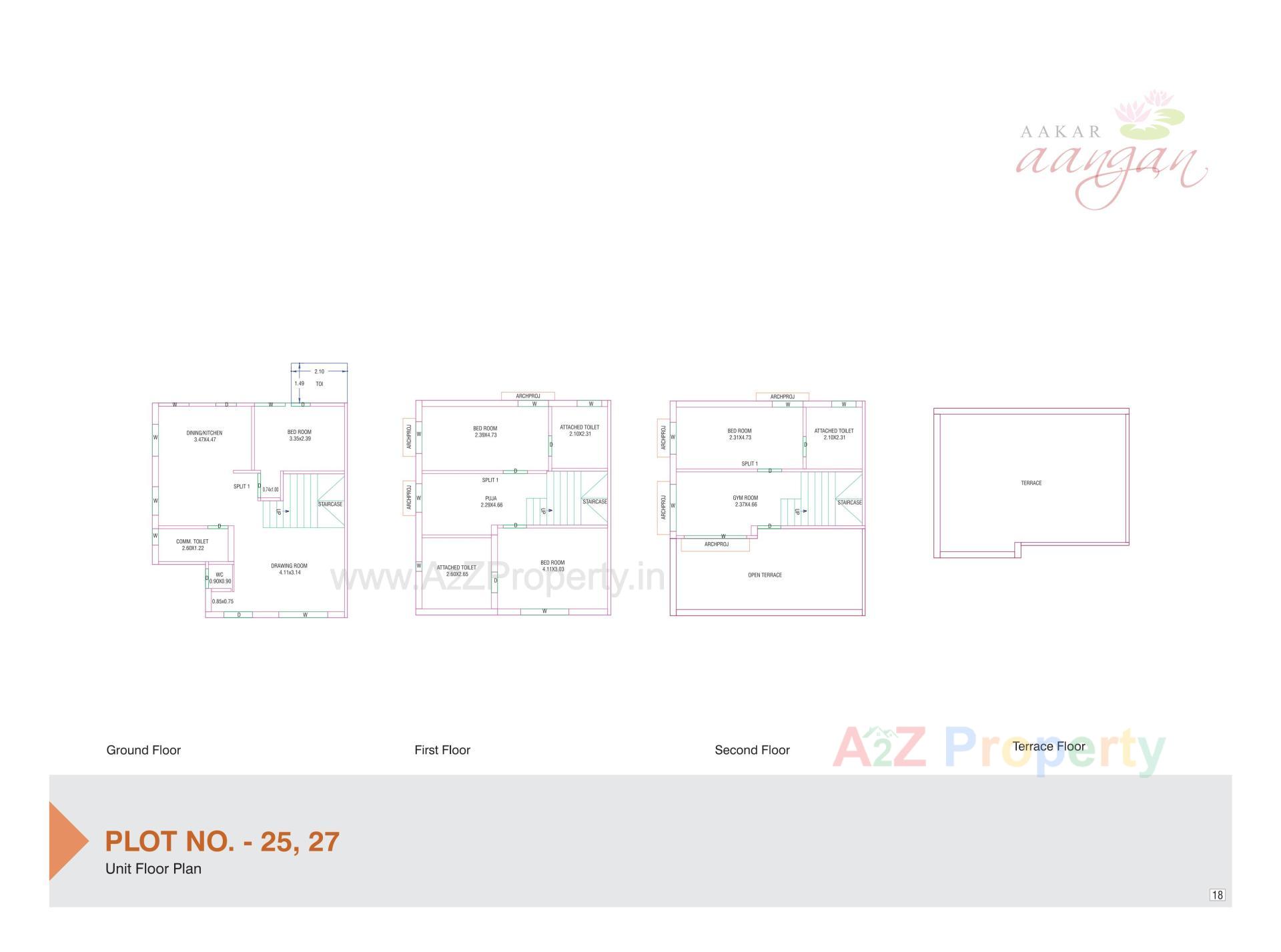 Layout of real estate project Aakar Aangan located at Nagalpur, Mehsana, Gujarat