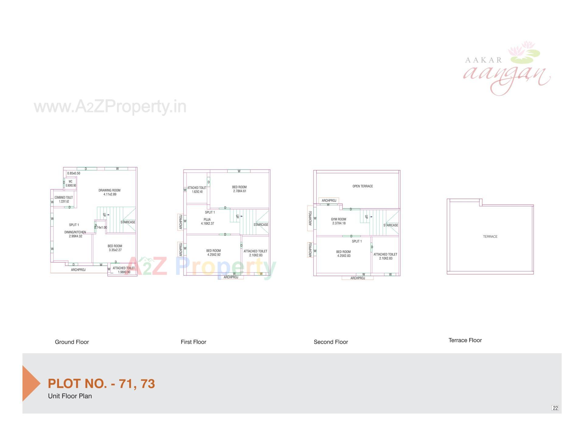 Layout of real estate project Aakar Aangan located at Nagalpur, Mehsana, Gujarat