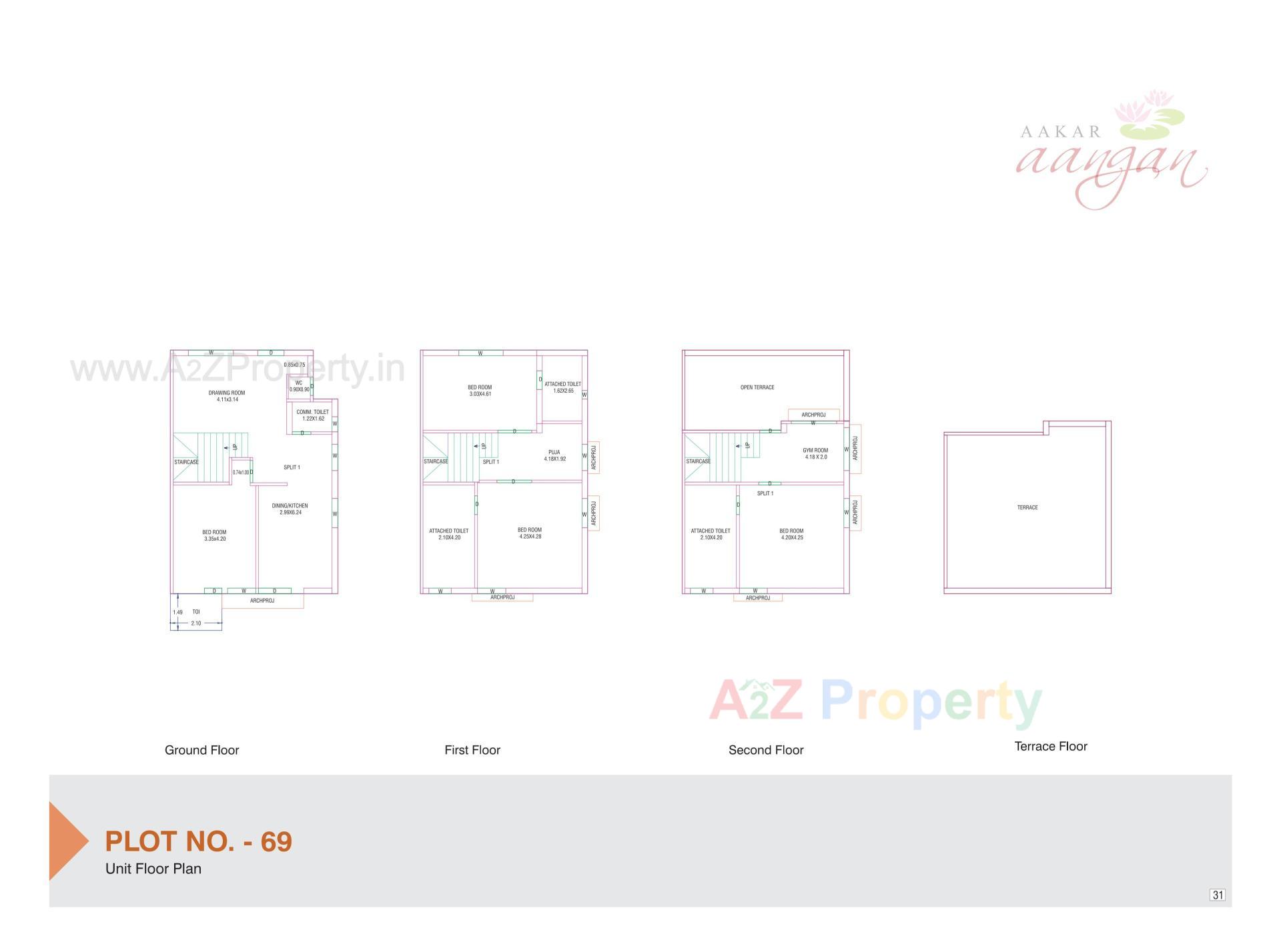 Layout of real estate project Aakar Aangan located at Nagalpur, Mehsana, Gujarat