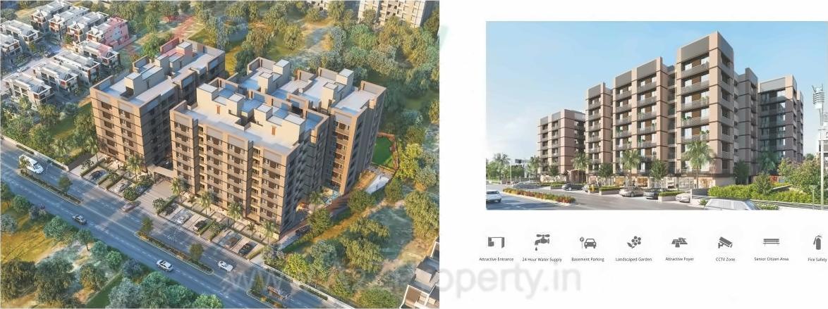 3D Elevation of real estate project Aakar Elegance located at Nagalpur, Mehsana, Gujarat