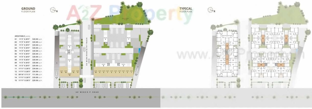 Layout of real estate project Aakar Elegance located at Nagalpur, Mehsana, Gujarat