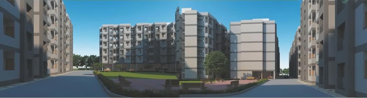 3D Elevation of real estate project Aarush Heights located at Nagalpur, Mehsana, Gujarat