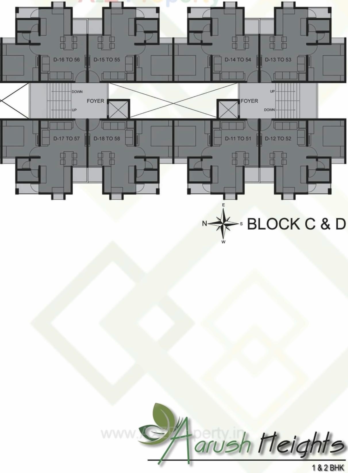 Layout of real estate project Aarush Heights located at Nagalpur, Mehsana, Gujarat