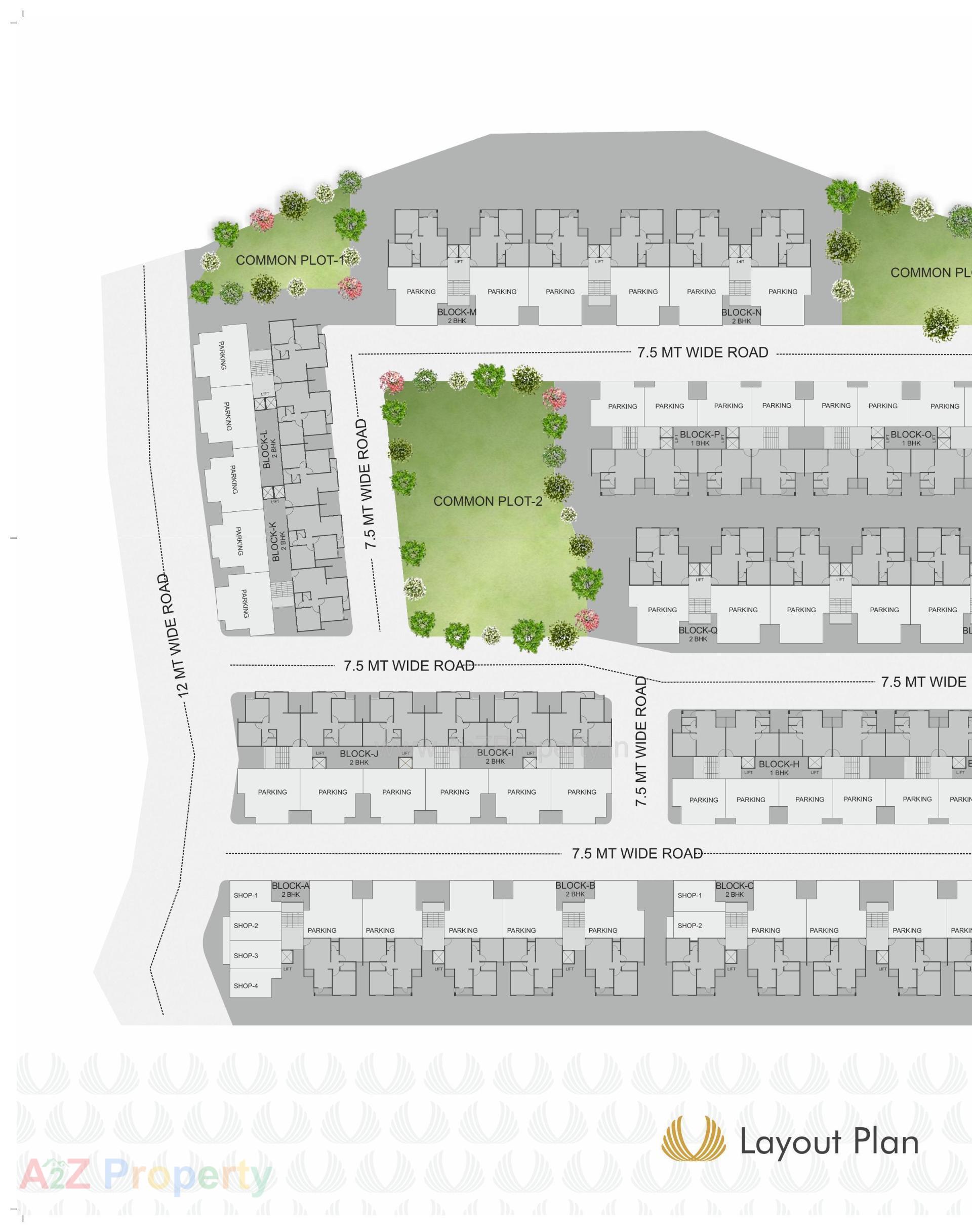 Layout of real estate project Aarush Heights located at Mehsana, Mehsana, Gujarat