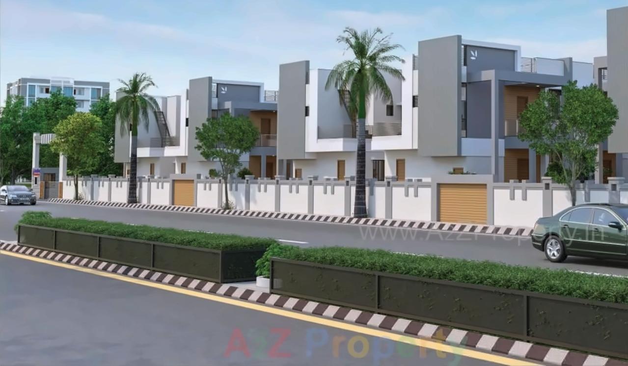 3D Elevation of real estate project Aastha Bungalows located at Kadi, Mehsana, Gujarat
