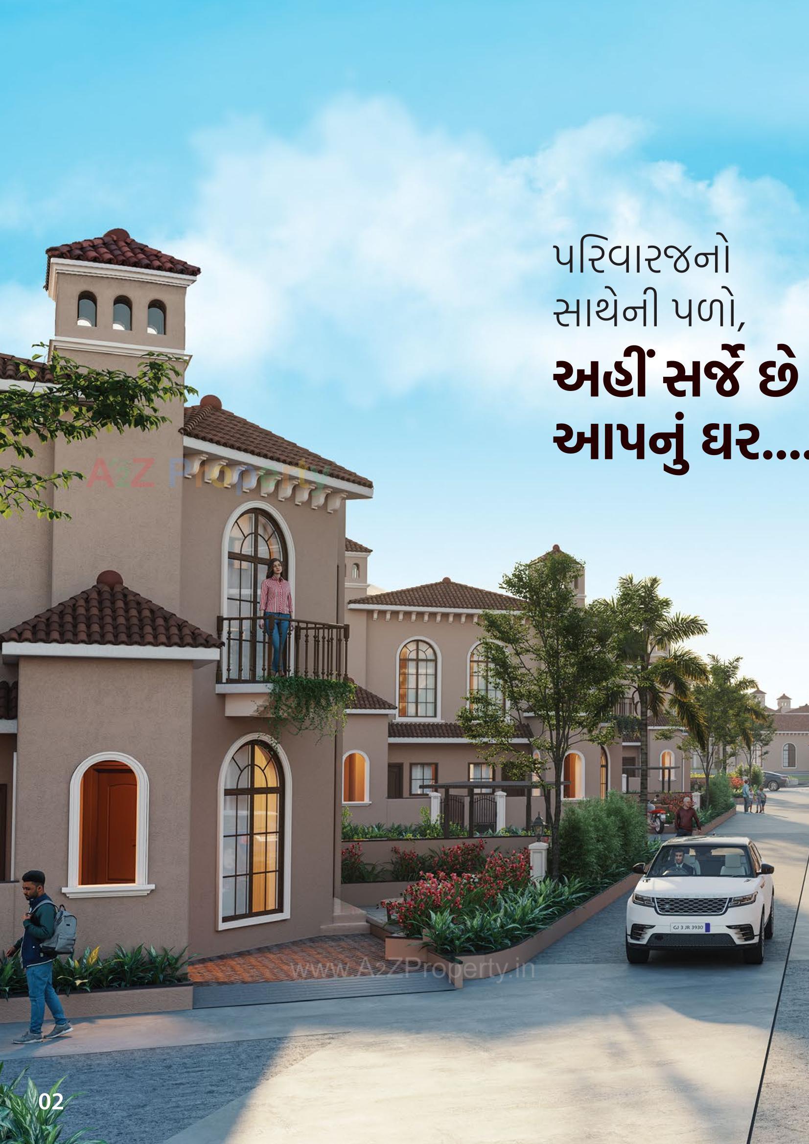 3D Elevation of real estate project Aksharvilla Residency located at Mehsana, Mehsana, Gujarat