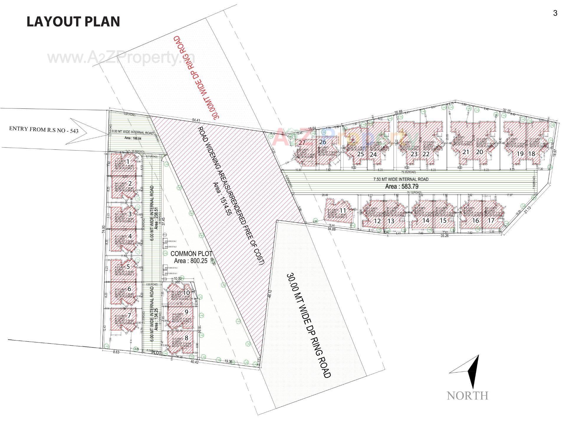 Layout of real estate project Aksharvilla Residency located at Mehsana, Mehsana, Gujarat