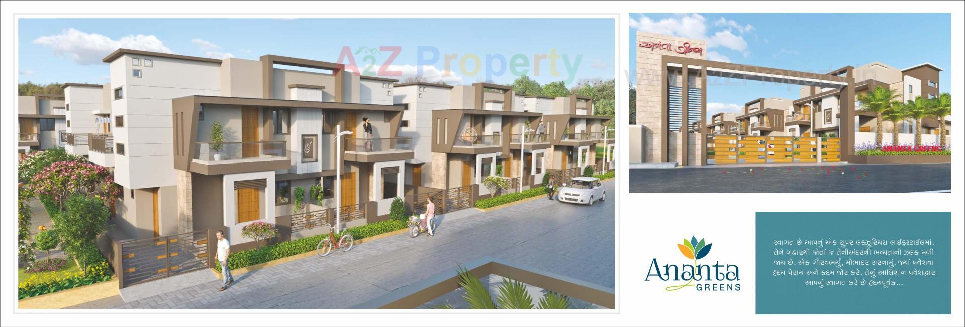 3D Elevation of real estate project Ananta Greens located at Kadi, Mehsana, Gujarat