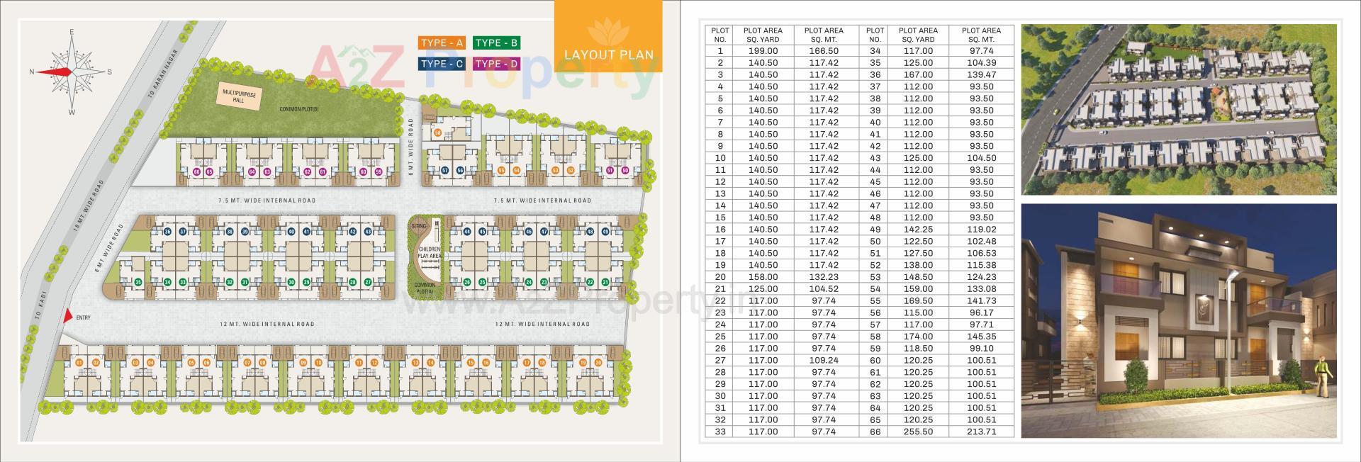 Layout of real estate project Ananta Greens located at Kadi, Mehsana, Gujarat