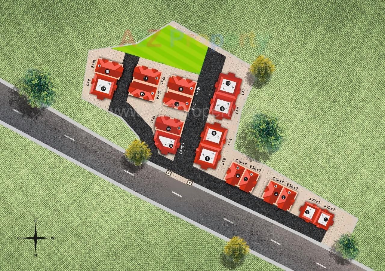 Layout of real estate project Anmol Villa located at Kadi, Mehsana, Gujarat