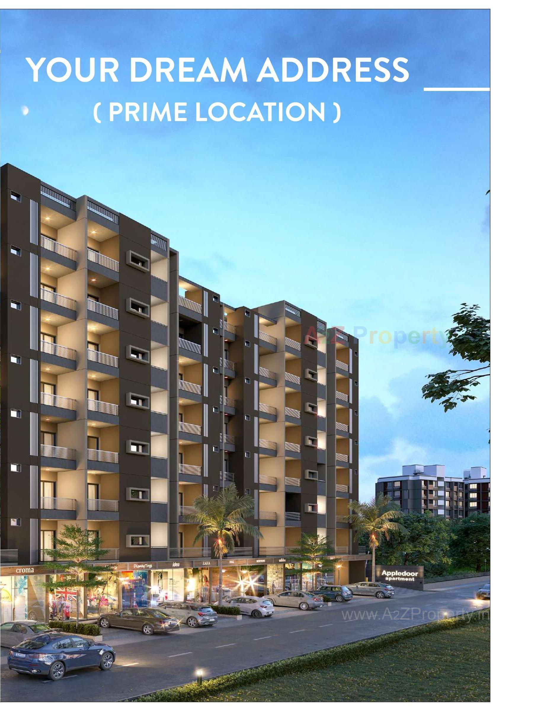 3D Elevation of real estate project Apple Door Apartment located at Nagalpur, Mehsana, Gujarat