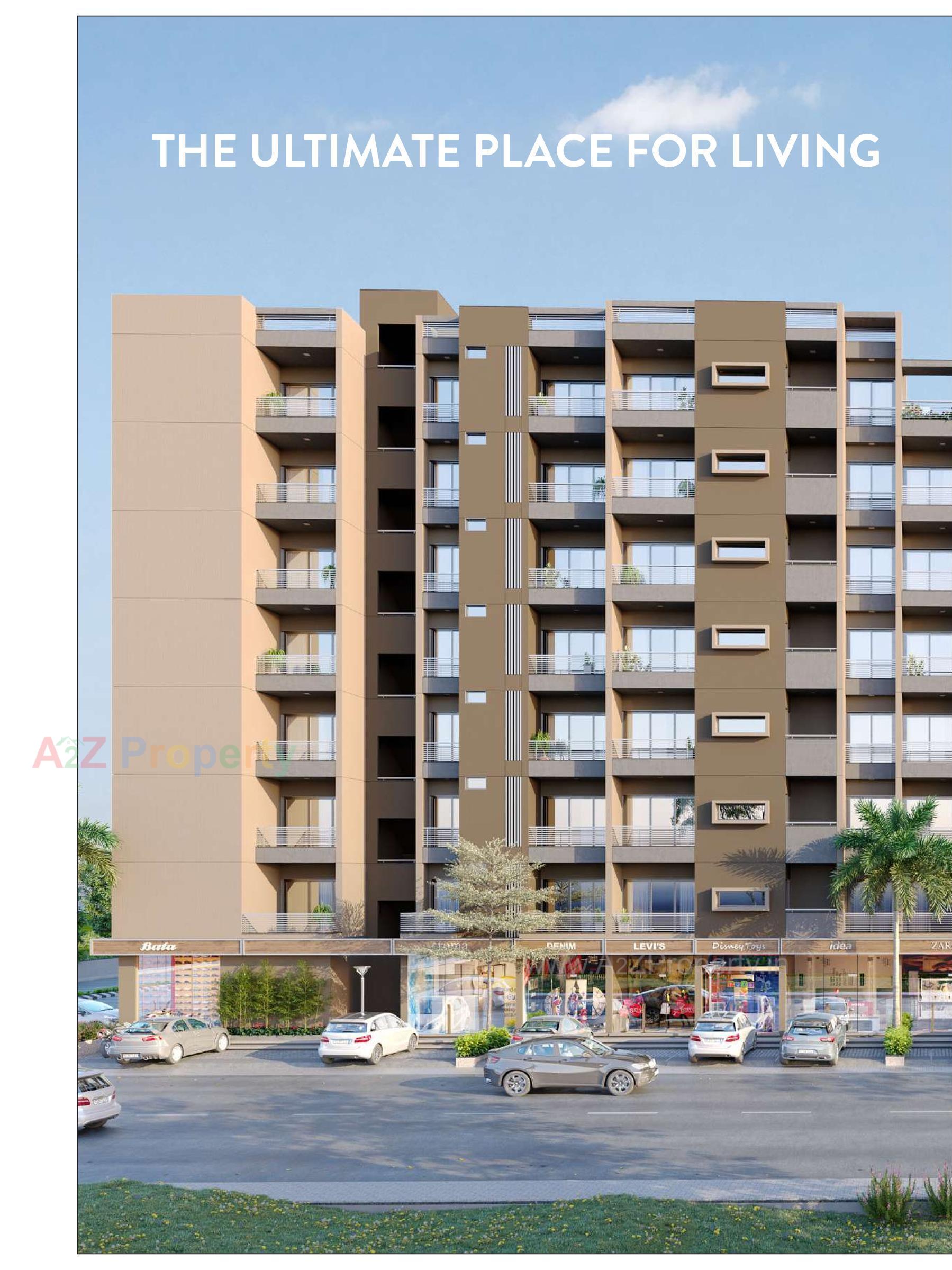 3D Elevation of real estate project Apple Door Apartment located at Nagalpur, Mehsana, Gujarat