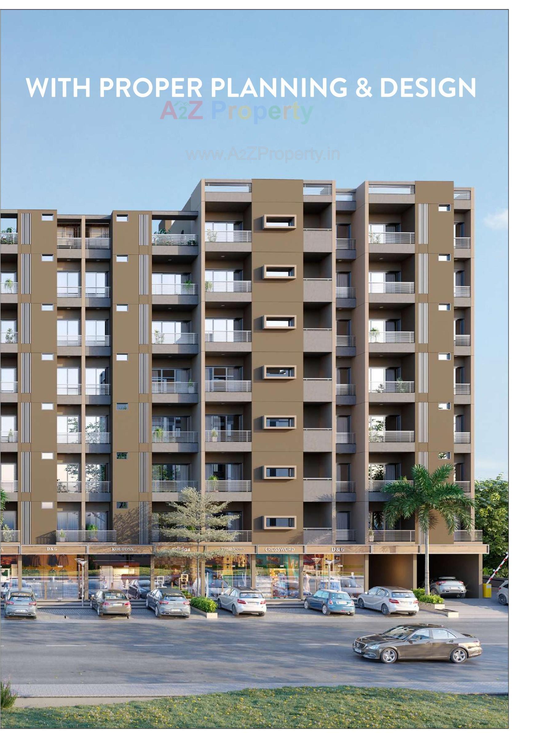 3D Elevation of real estate project Apple Door Apartment located at Nagalpur, Mehsana, Gujarat