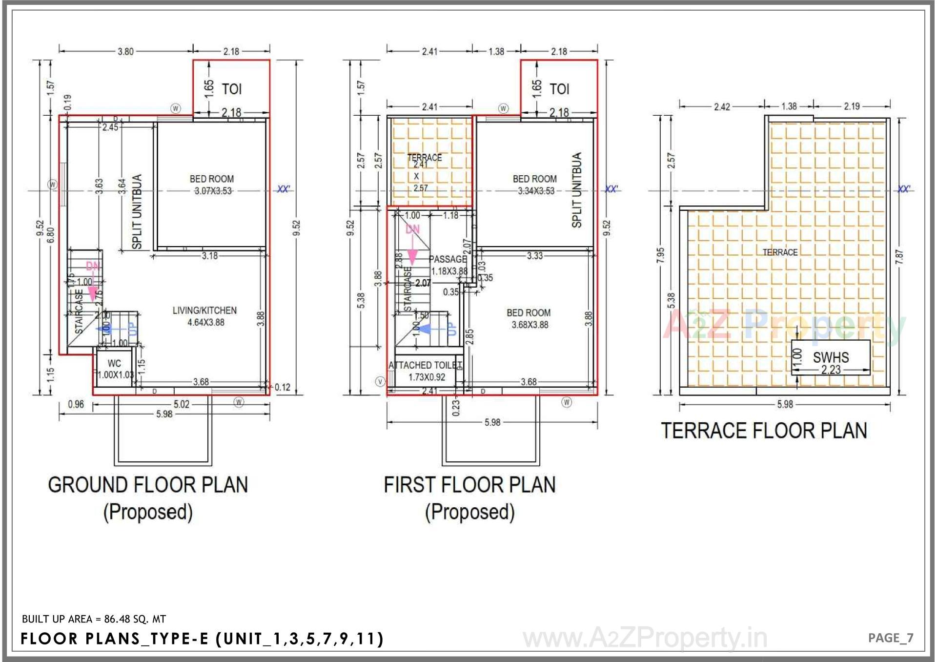 Layout of real estate project Bajrang Homes located at Kadi, Mehsana, Gujarat