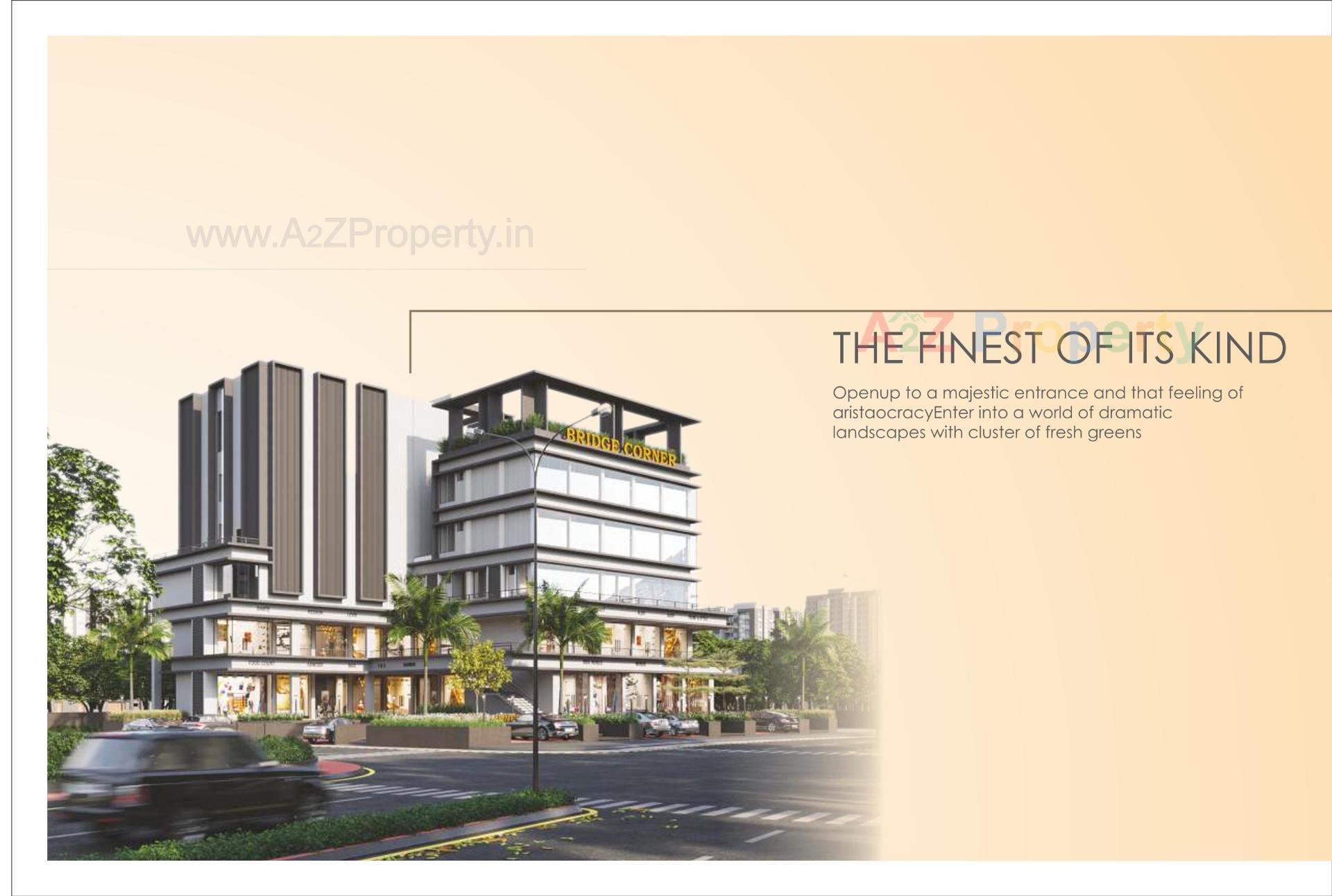 3D Elevation of real estate project Bridge Corner located at Kadi, Mehsana, Gujarat