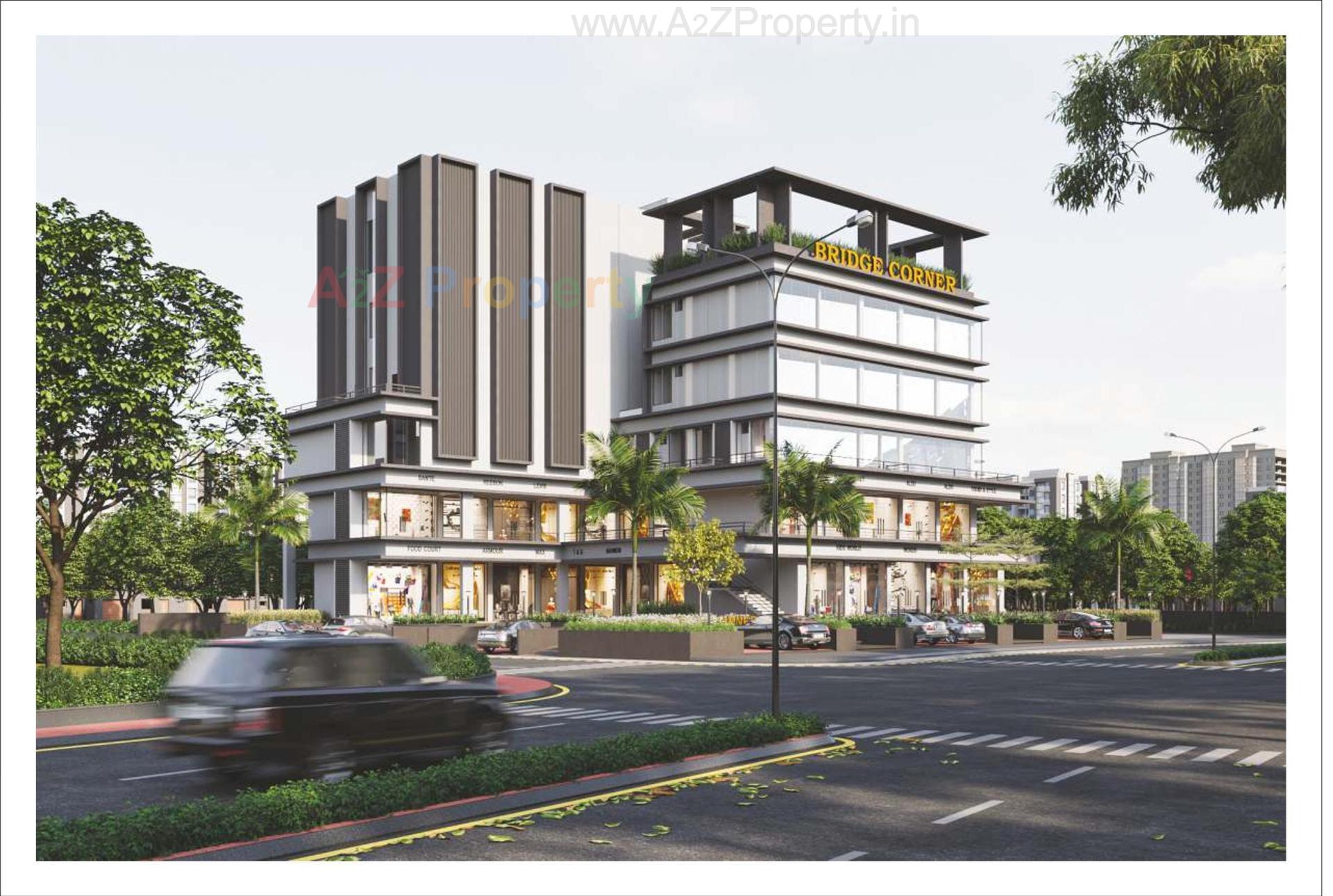 3D Elevation of real estate project Bridge Corner located at Kadi, Mehsana, Gujarat