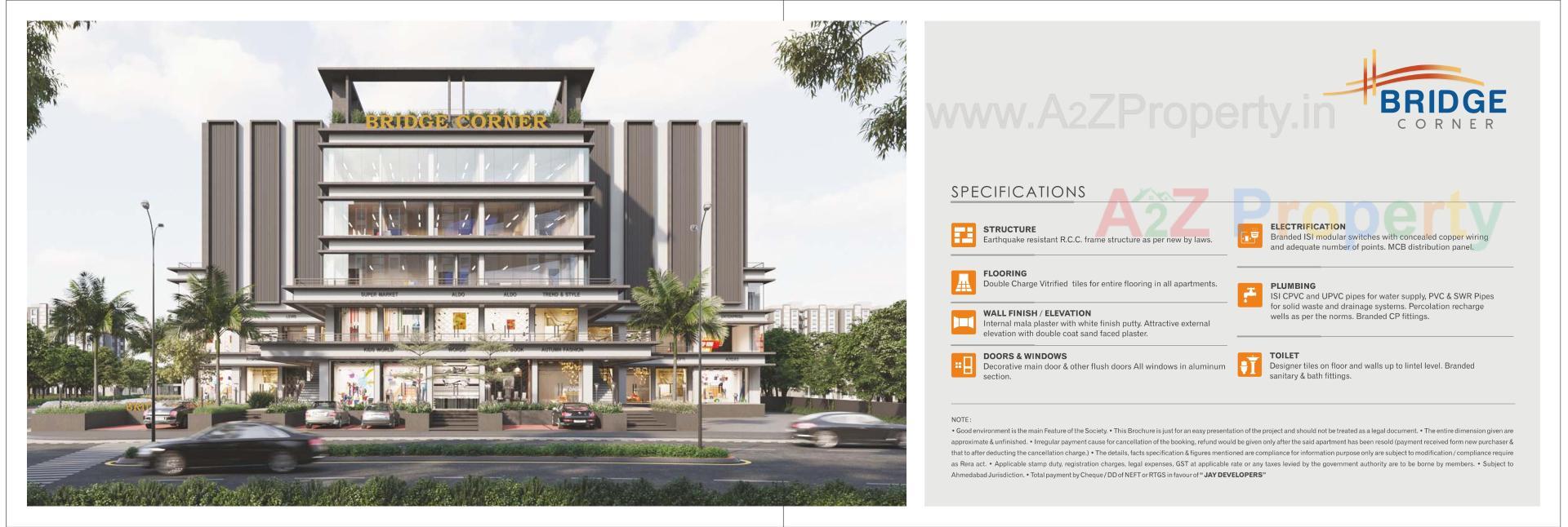 3D Elevation of real estate project Bridge Corner located at Kadi, Mehsana, Gujarat