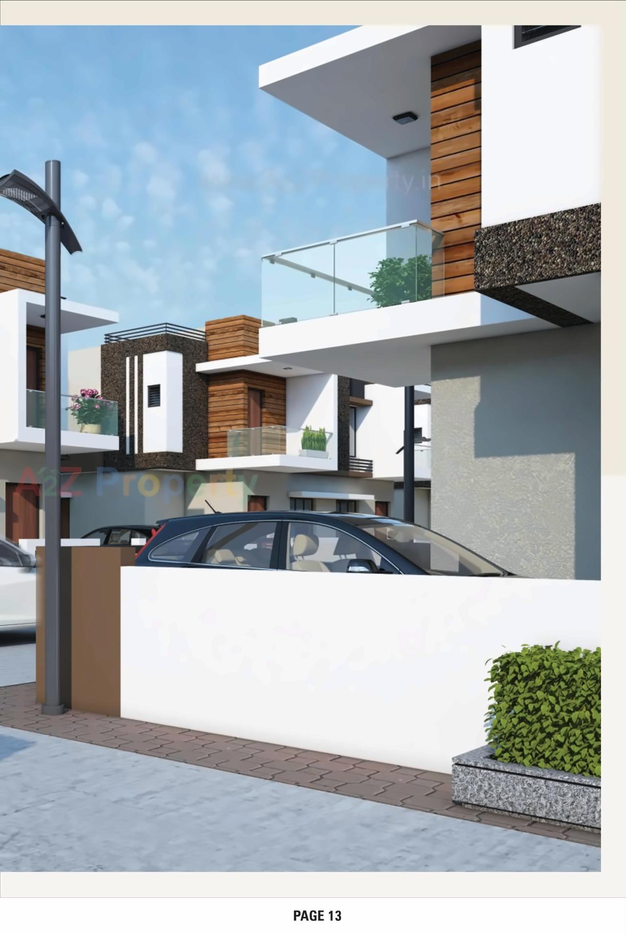 3D Elevation of real estate project Gokuldham Bungalows located at Mehsana, Mehsana, Gujarat
