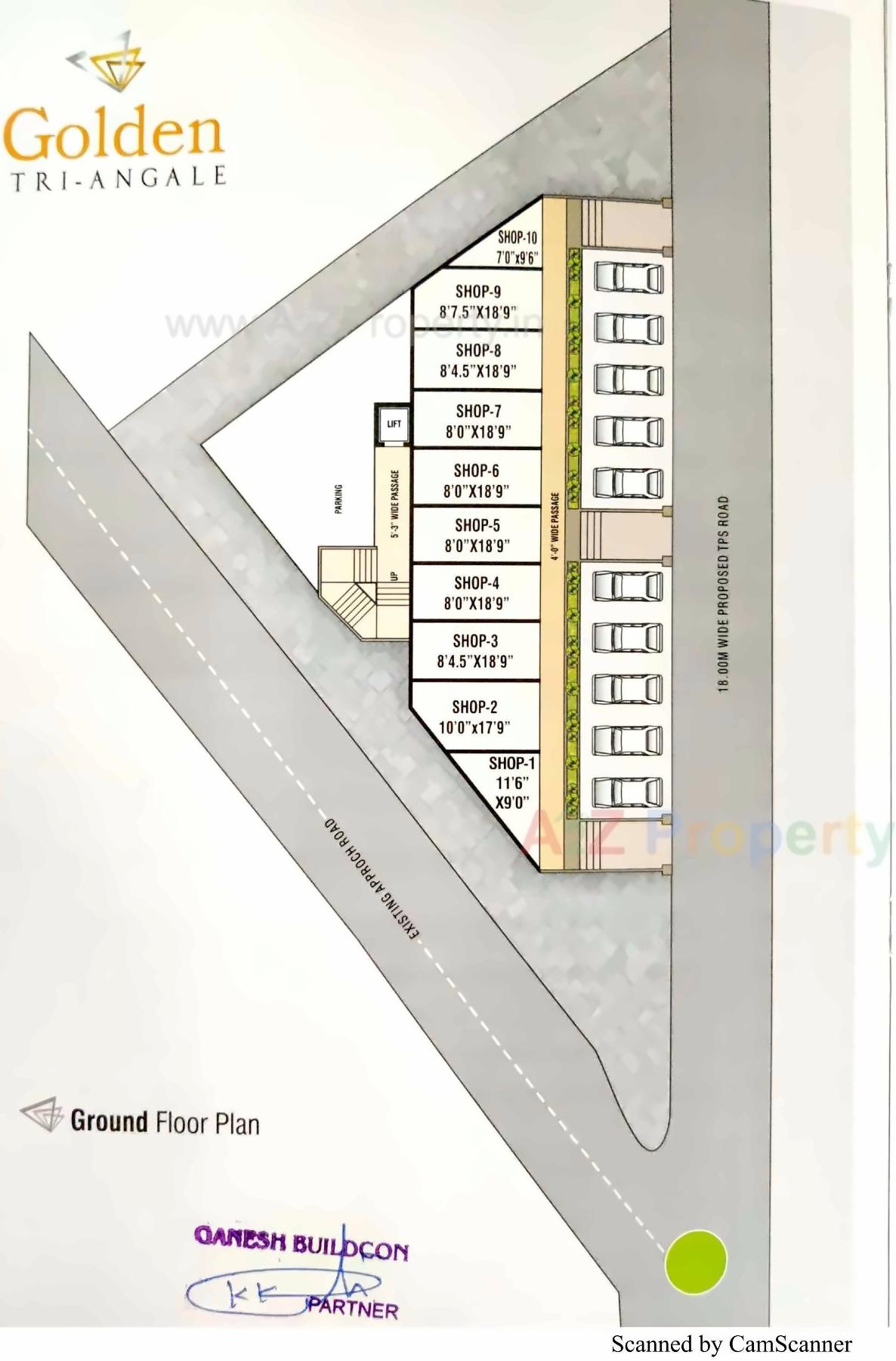 Layout of real estate project Golden Triangle located at Kadi, Mehsana, Gujarat