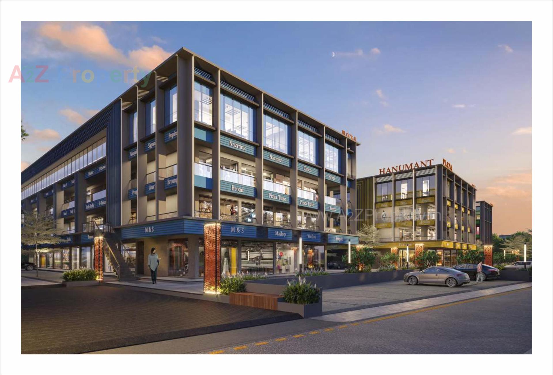 3D Elevation of real estate project Hanumant Plaza located at Kadi, Mehsana, Gujarat