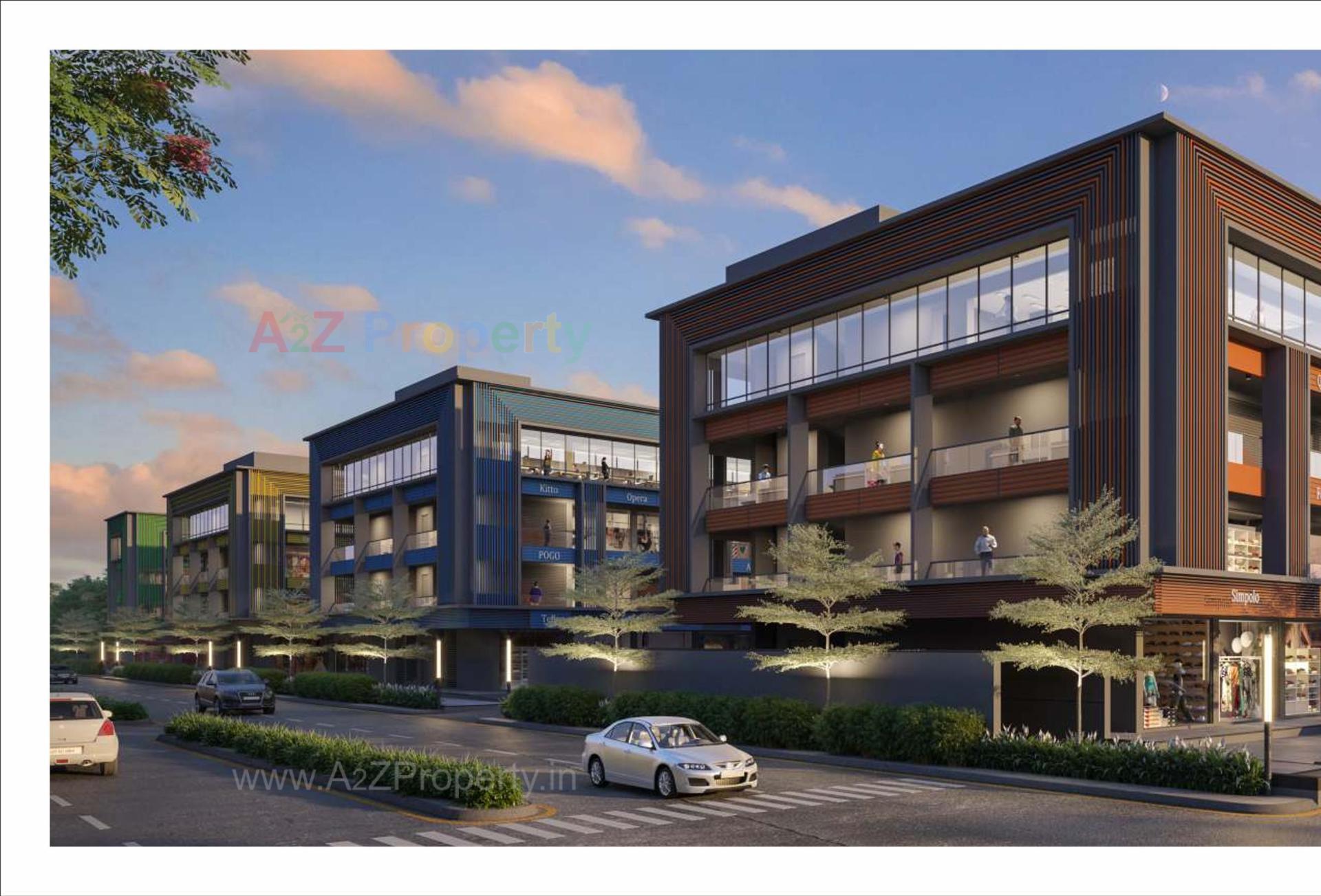 3D Elevation of real estate project Hanumant Plaza located at Kadi, Mehsana, Gujarat