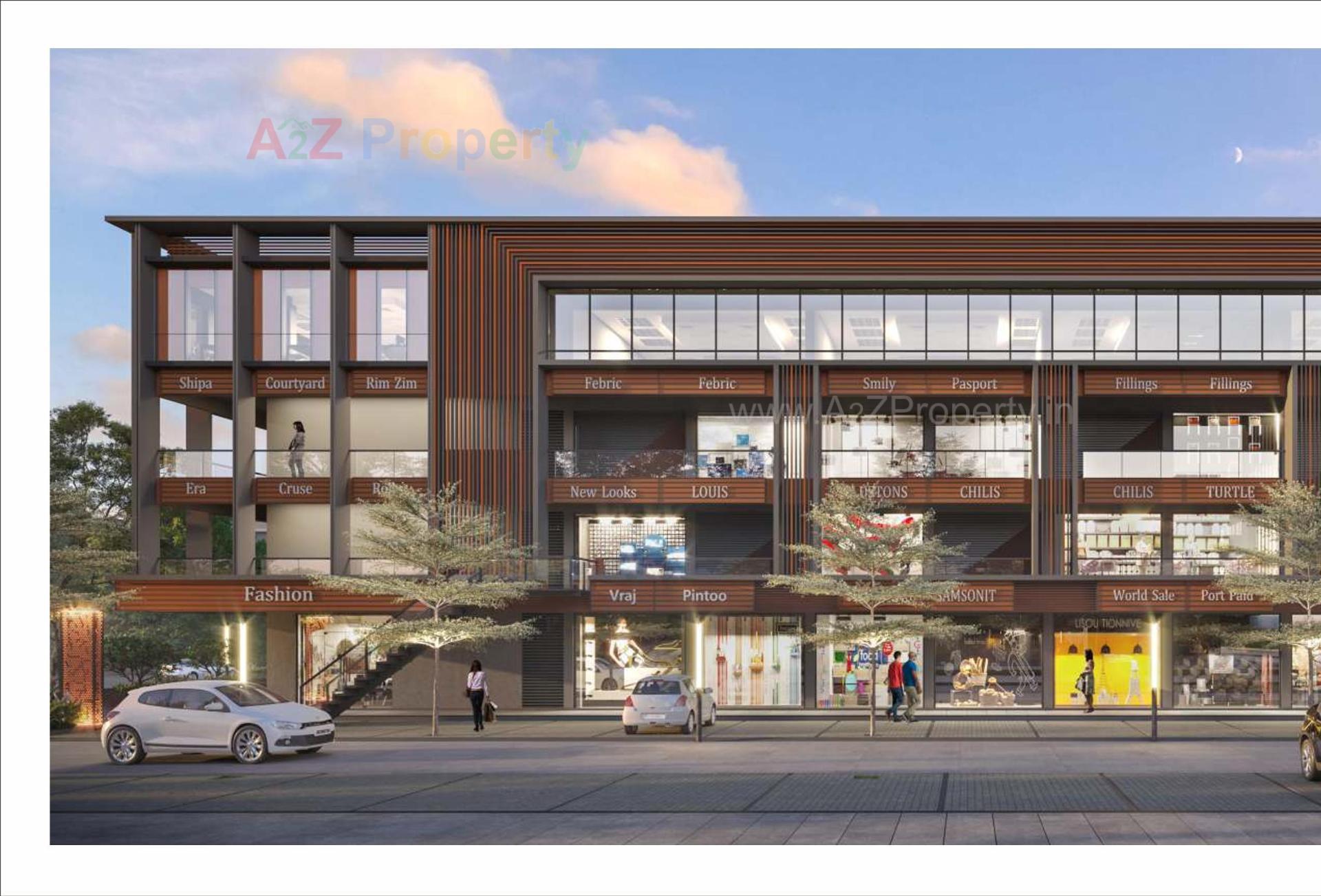 3D Elevation of real estate project Hanumant Plaza located at Kadi, Mehsana, Gujarat