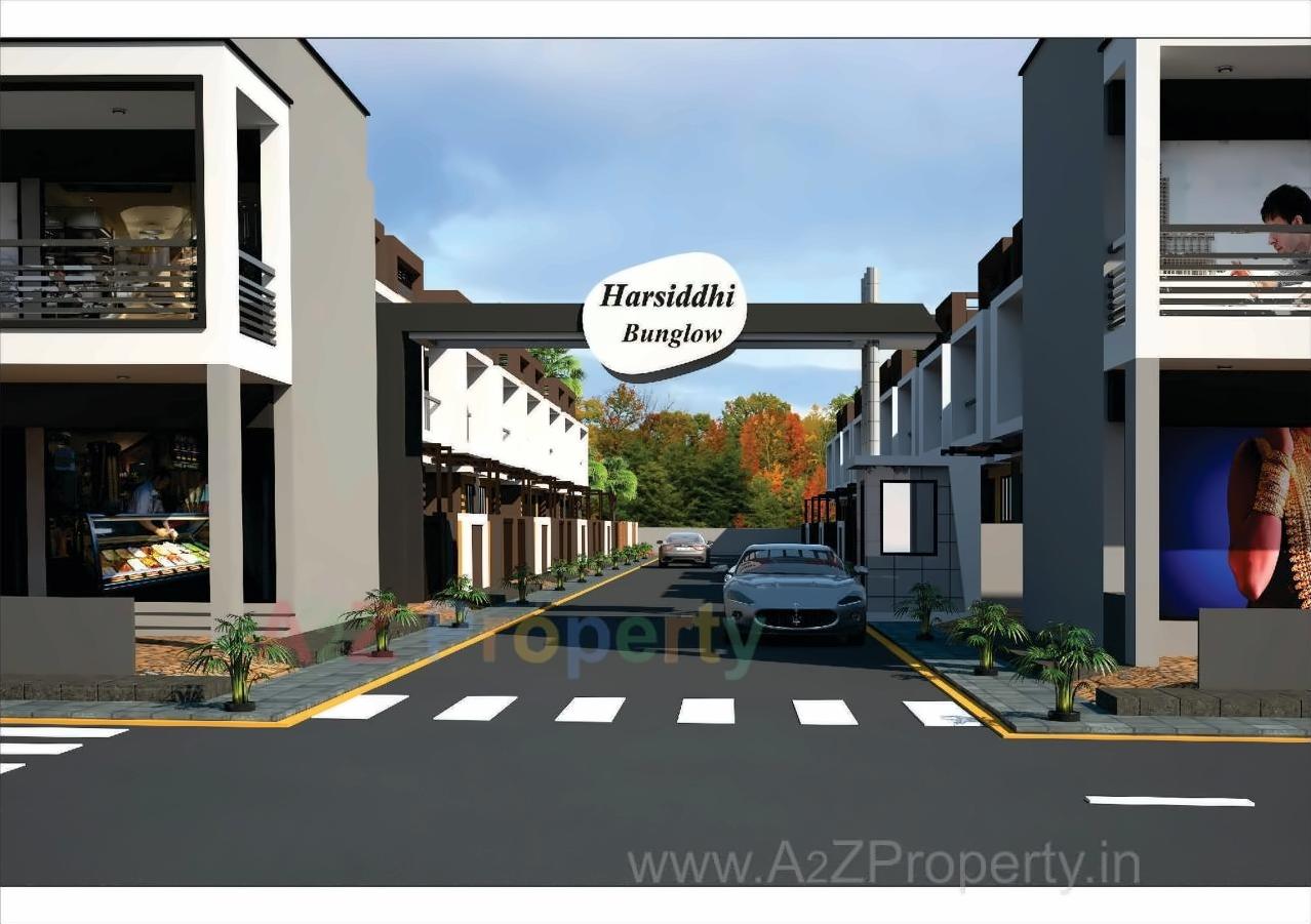 3D Elevation of real estate project Harsiddhi Bunglows located at Mehsana, Mehsana, Gujarat