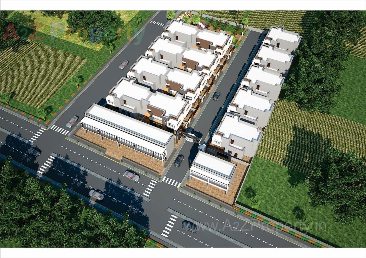 3D Elevation of real estate project Harsiddhi Bunglows located at Mehsana, Mehsana, Gujarat