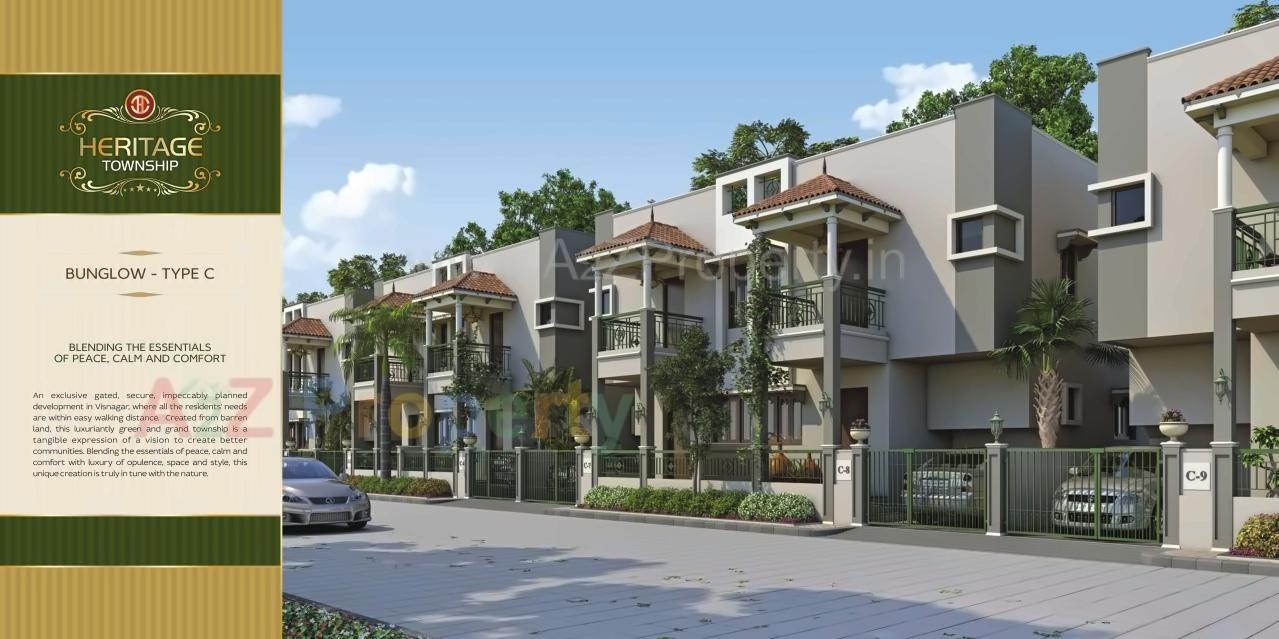 3D Elevation of real estate project Heritage Township located at Visnagar, Mehsana, Gujarat
