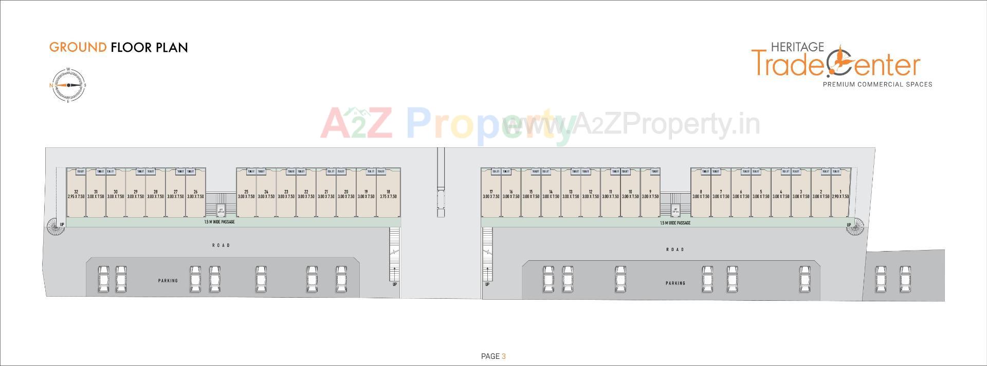 Layout of real estate project Heritage Trade Center located at Opp. Navi School , Kada Road, Visnagar, Mehsana, Gujarat