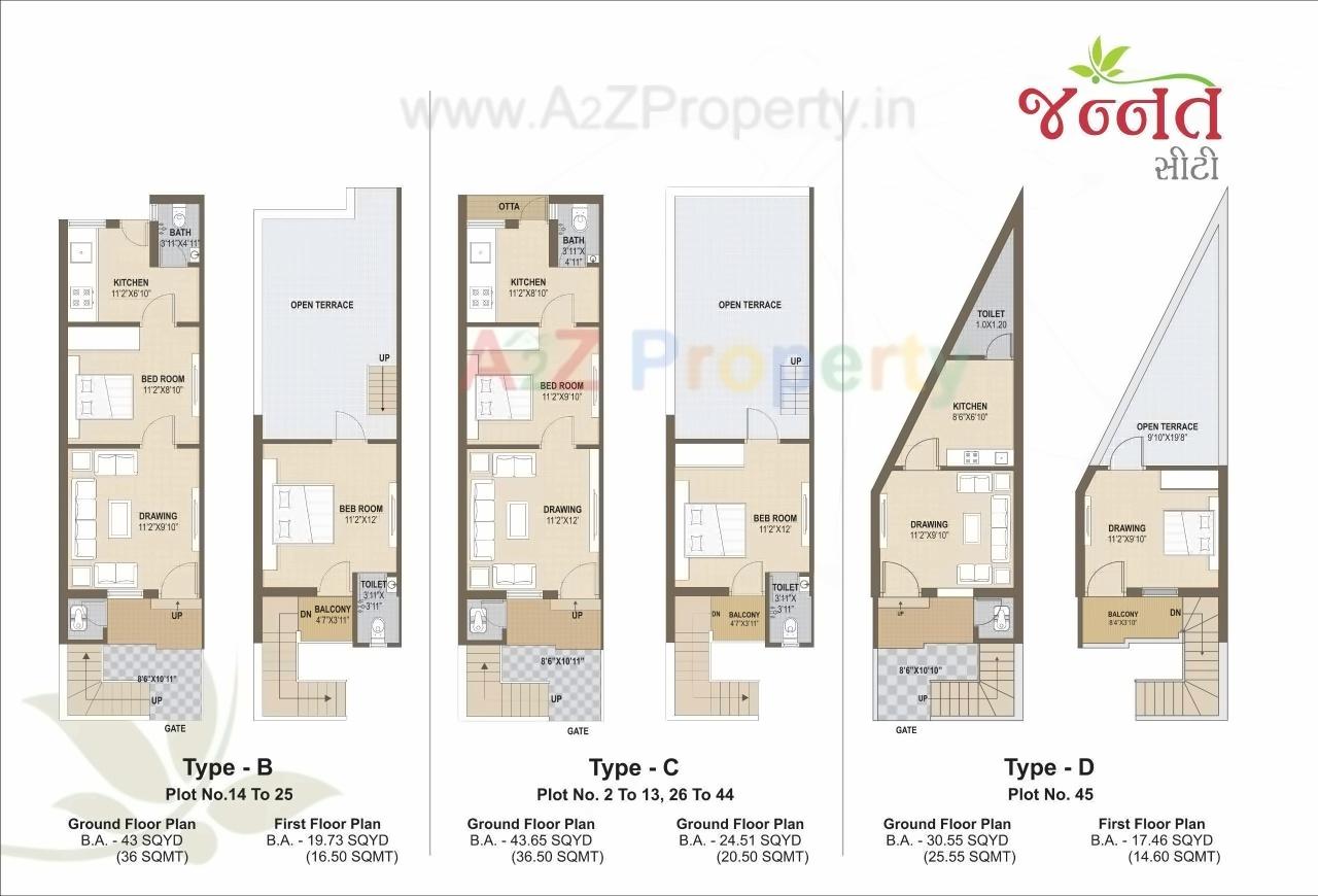 Layout of real estate project Jannat City located at Kadi, Mehsana, Gujarat