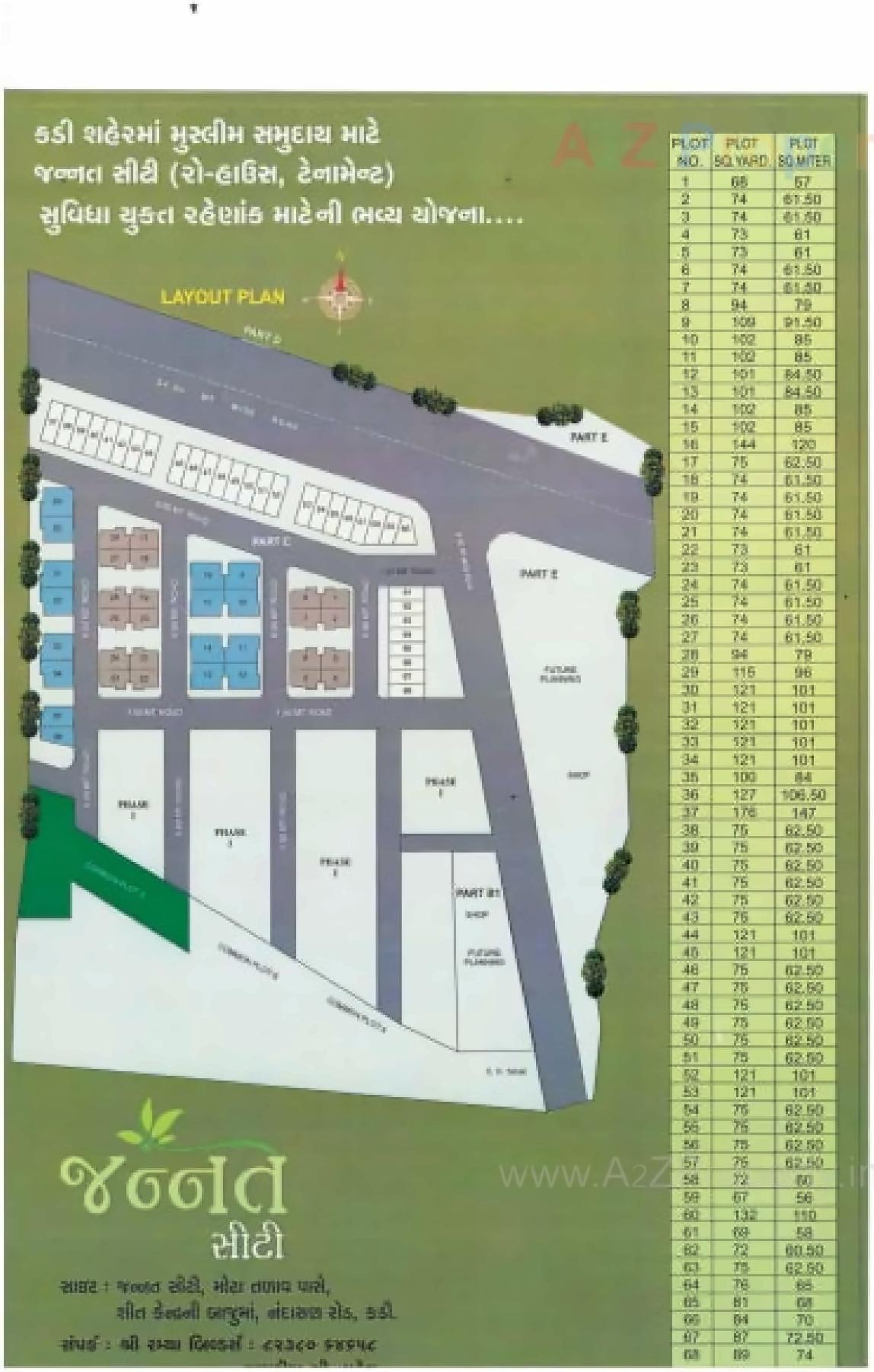 Layout of real estate project Jannat City located at Kadi, Mehsana, Gujarat