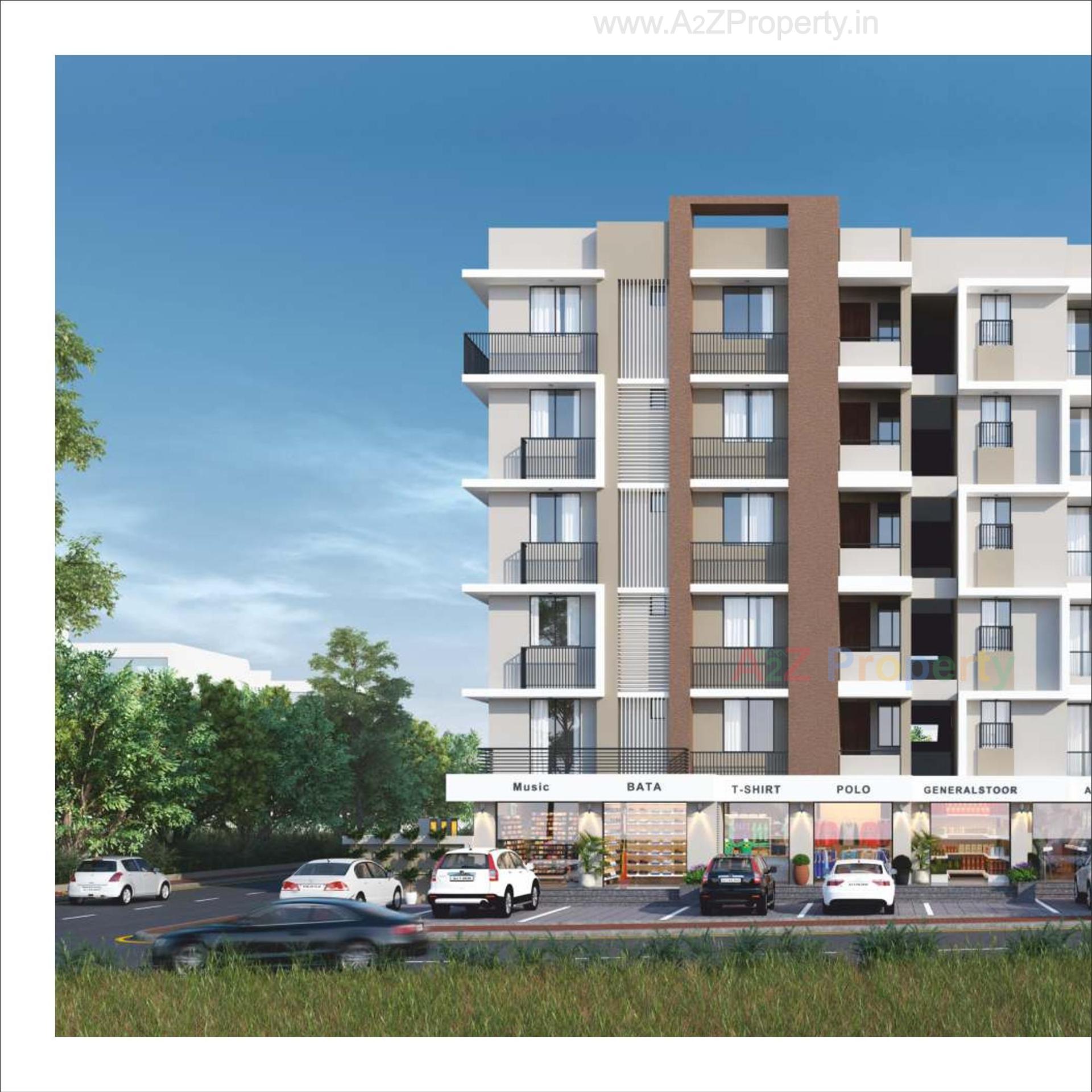 3D Elevation of real estate project Jay Vinayak Heights located at Kadi, Mehsana, Gujarat