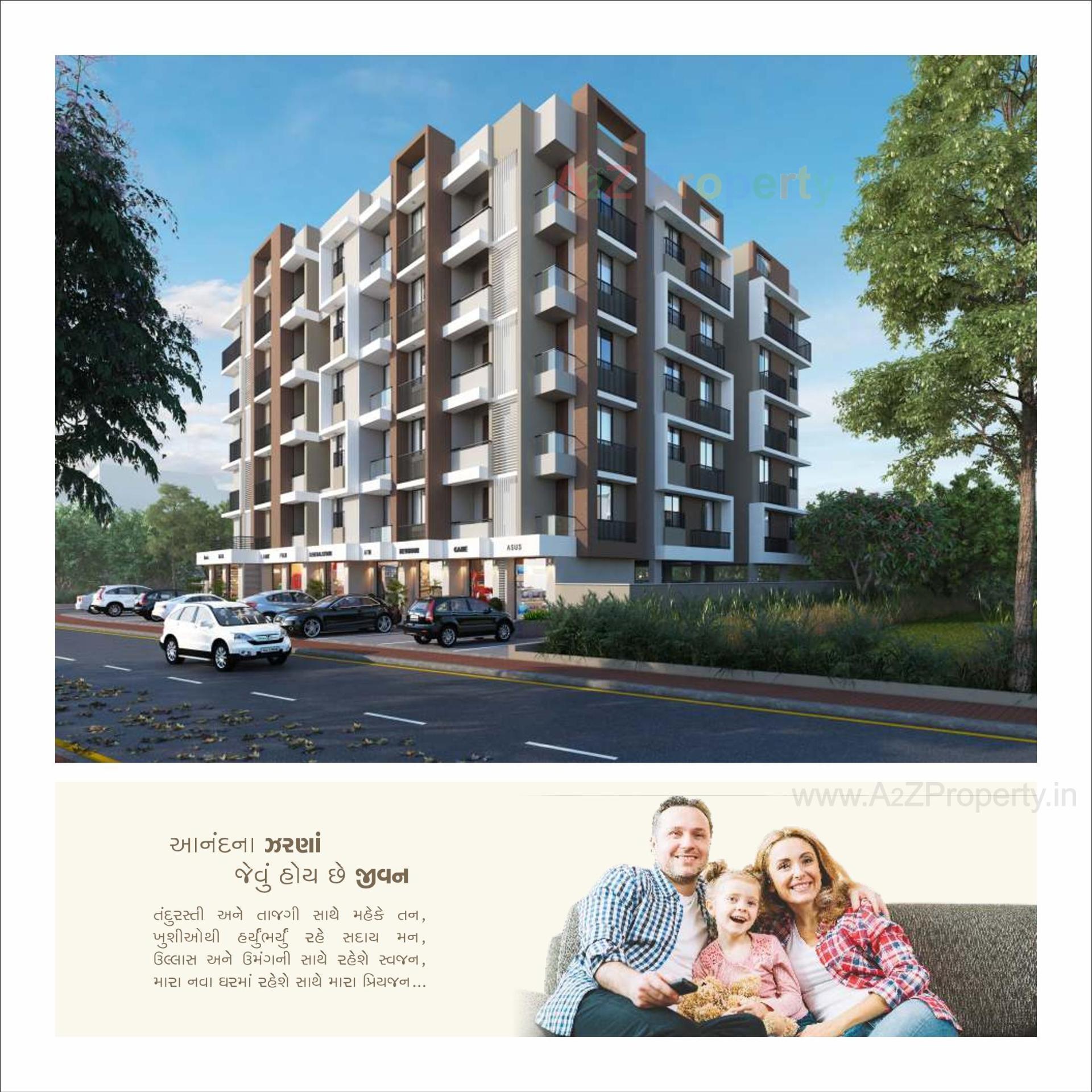 3D Elevation of real estate project Jay Vinayak Heights located at Kadi, Mehsana, Gujarat