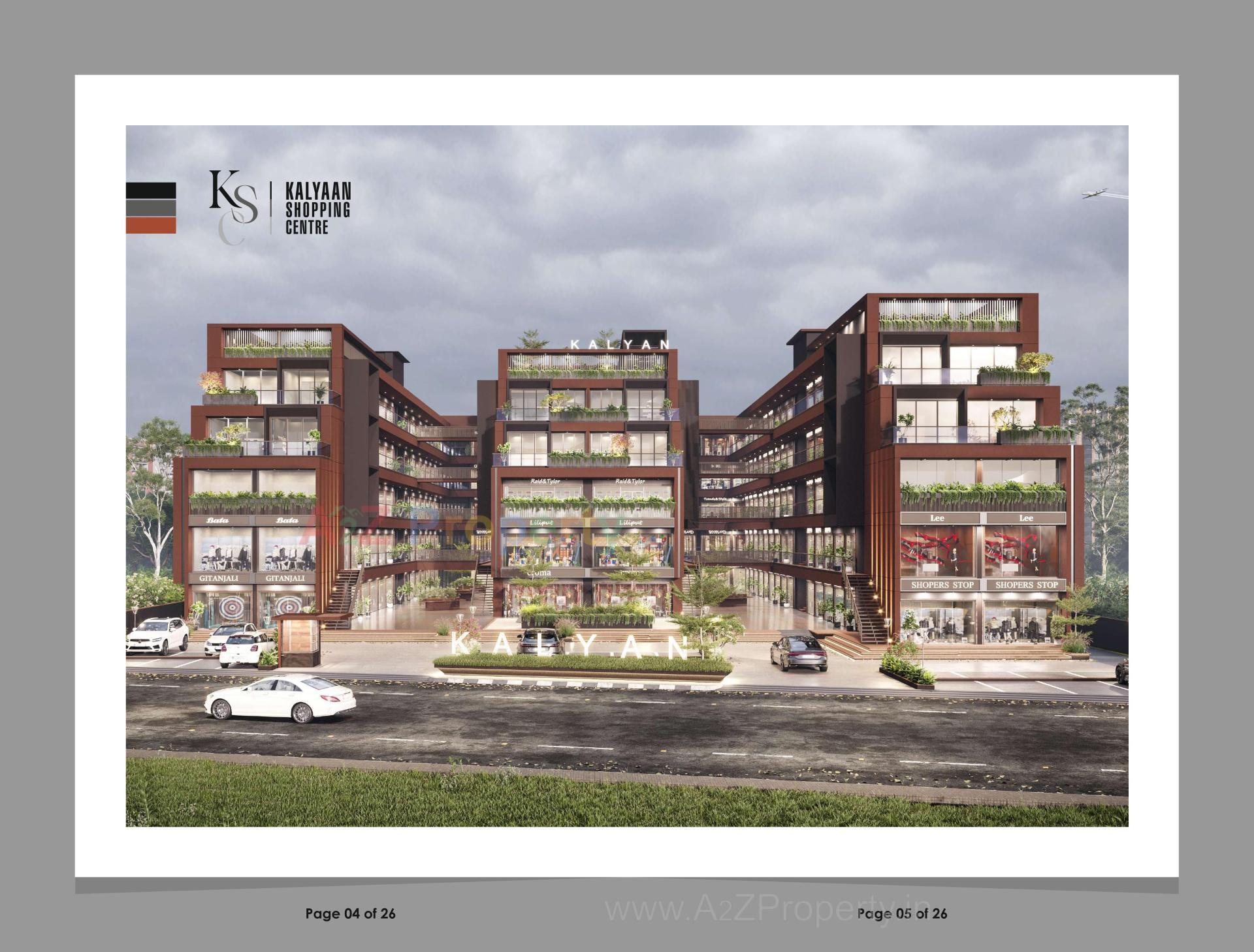 3D Elevation of real estate project Kalyaan Shopping Center located at Mehsana, Mehsana, Gujarat