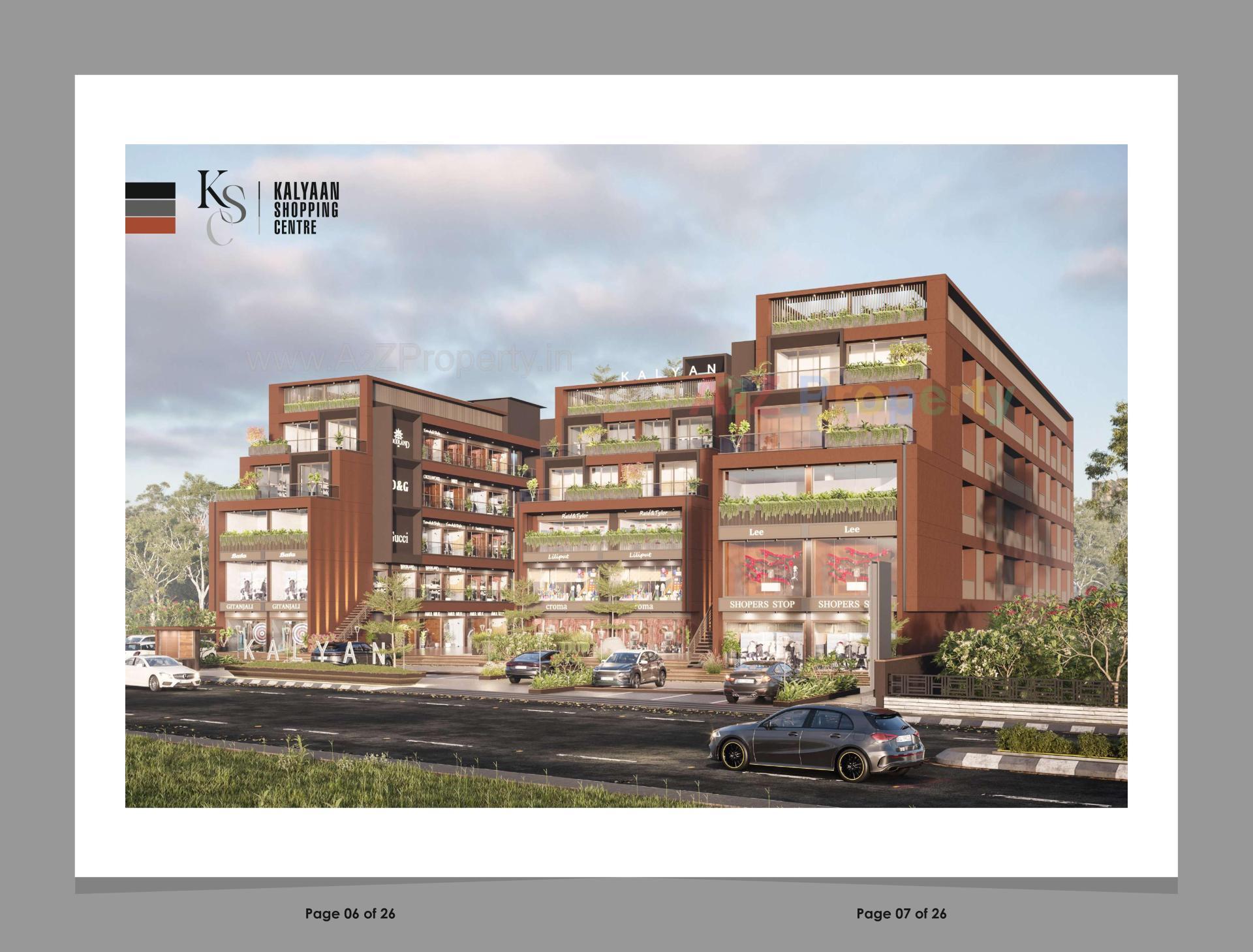 3D Elevation of real estate project Kalyaan Shopping Center located at Mehsana, Mehsana, Gujarat