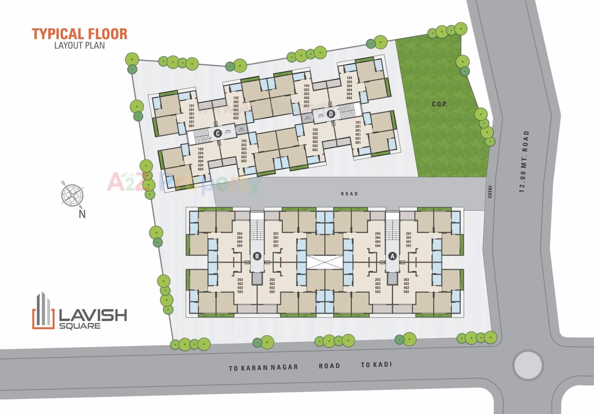 Layout of real estate project Lavish Square located at Kadi, Mehsana, Gujarat