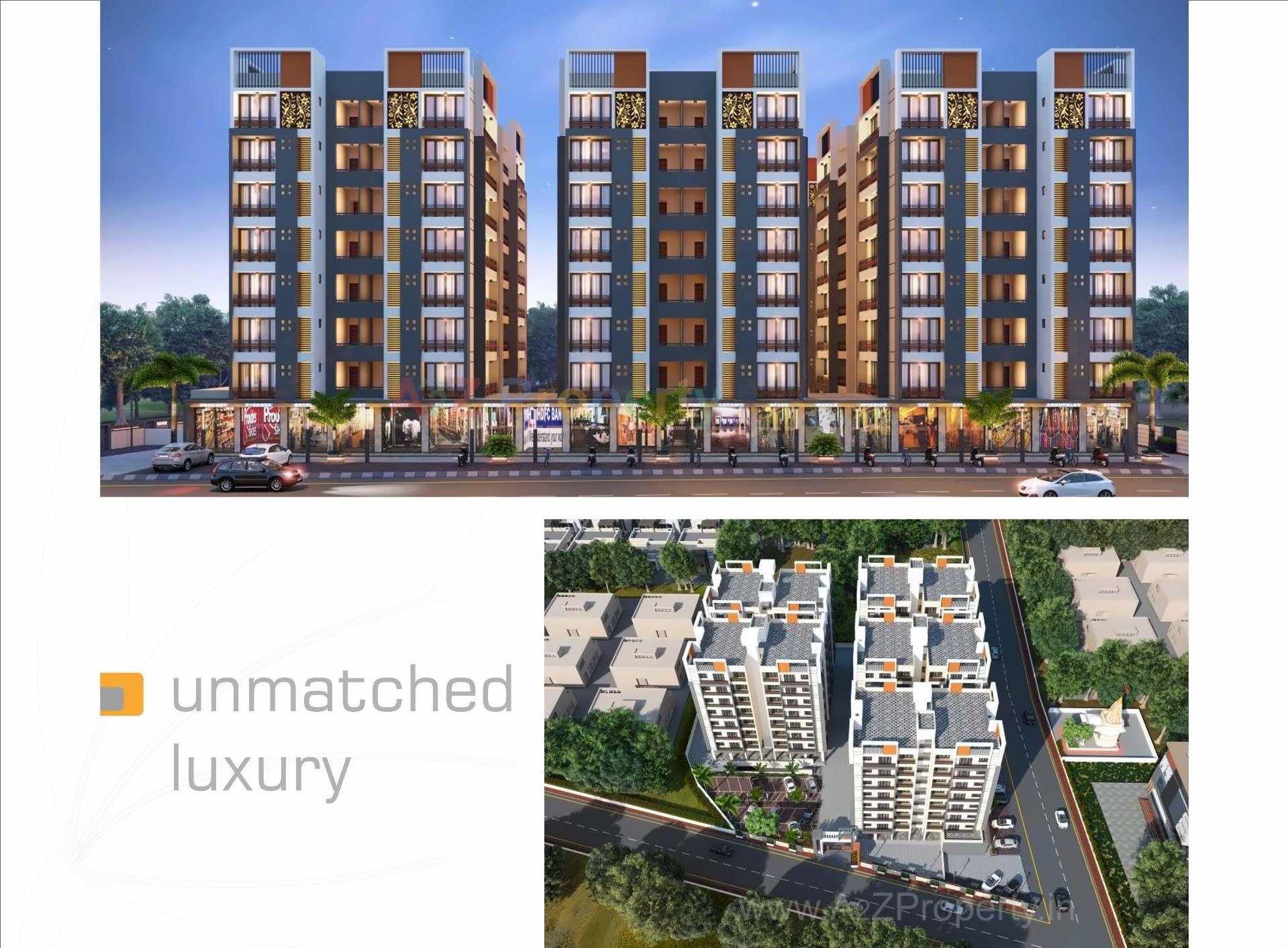 3D Elevation of real estate project Maa Enclave located at Kadi, Mehsana, Gujarat