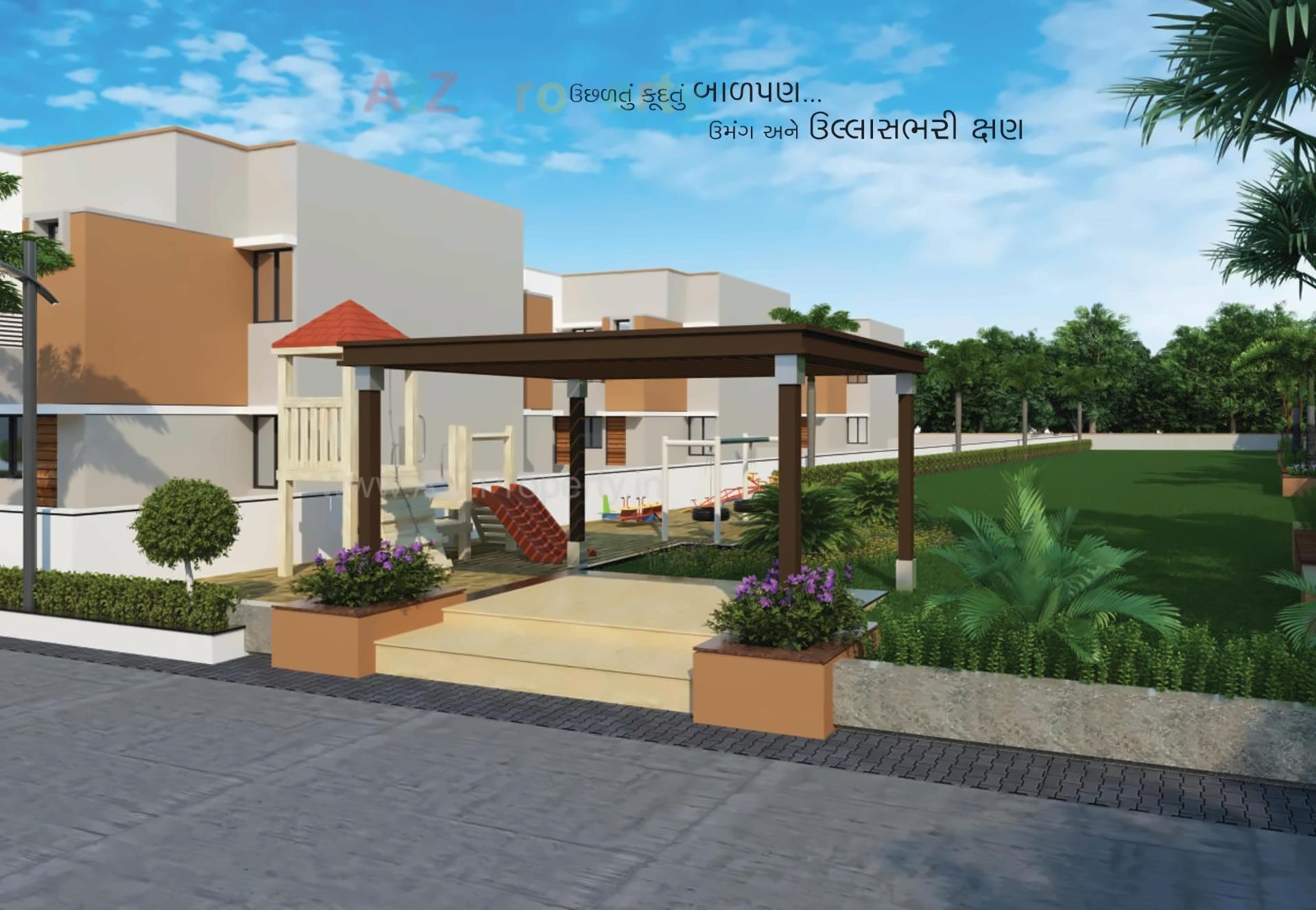 3D Elevation of real estate project Malhar Bungalows located at Mehsana, Mehsana, Gujarat