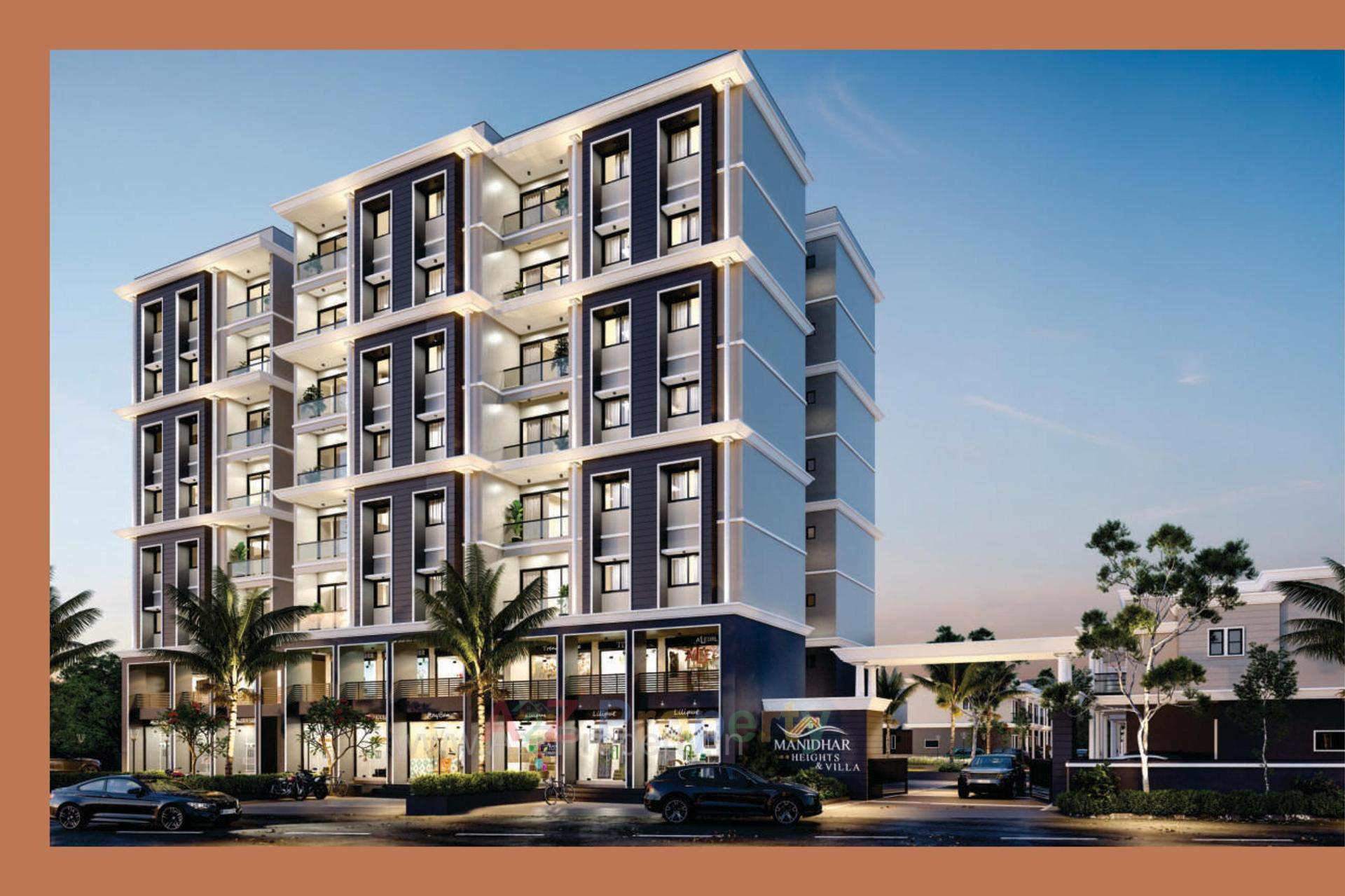 3D Elevation of real estate project Manidhar Heights   Villa located at Mahesana, Mehsana, Gujarat